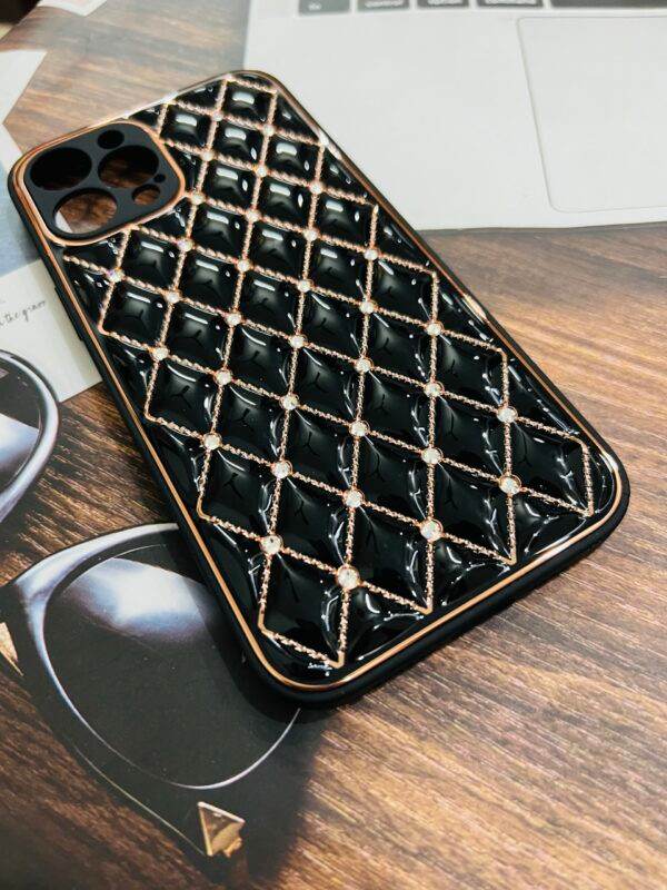 iPhone 12 Premium Glass Diamond Camera Protection - Black - Guleel