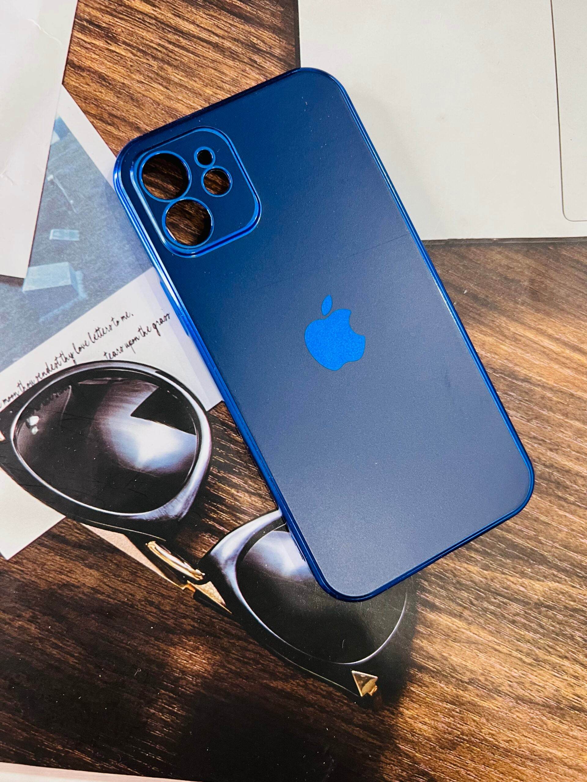 iPhone 12 Premium Shockproof Silicone Back Cover - Dark Blue - Guleel