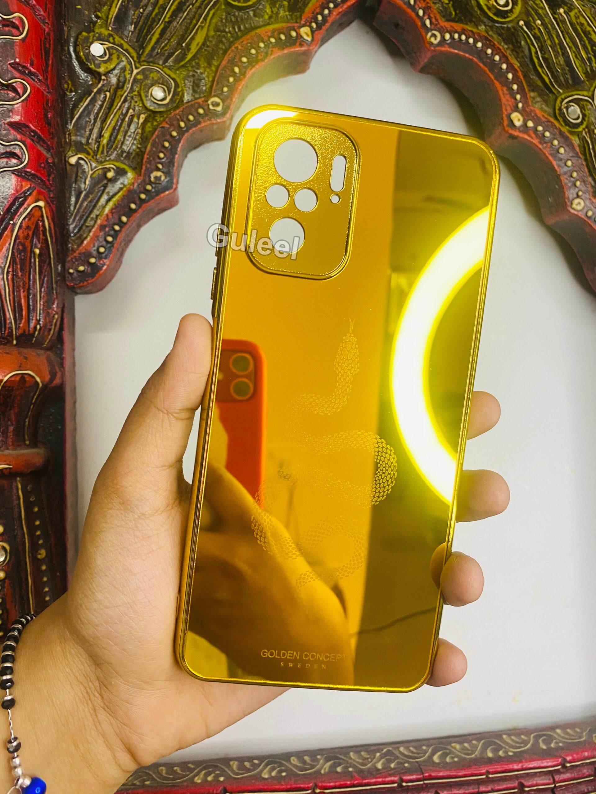 Redmi Note 10/10s Premium Gold Plated Mirror Finish Case Cover - Snake - Guleel