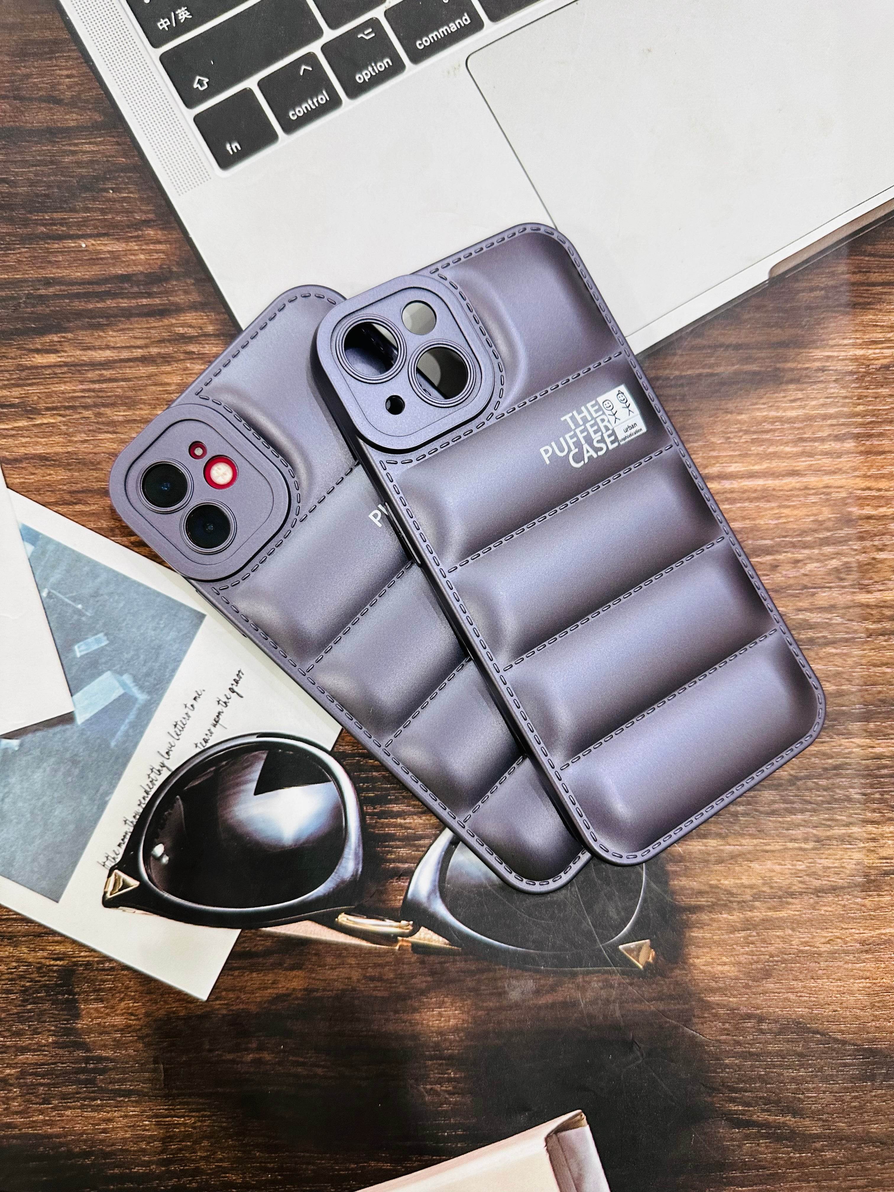 iPhone 14 Premium Cushion Silicone Classy Finish Case Cover - Purple - Guleel