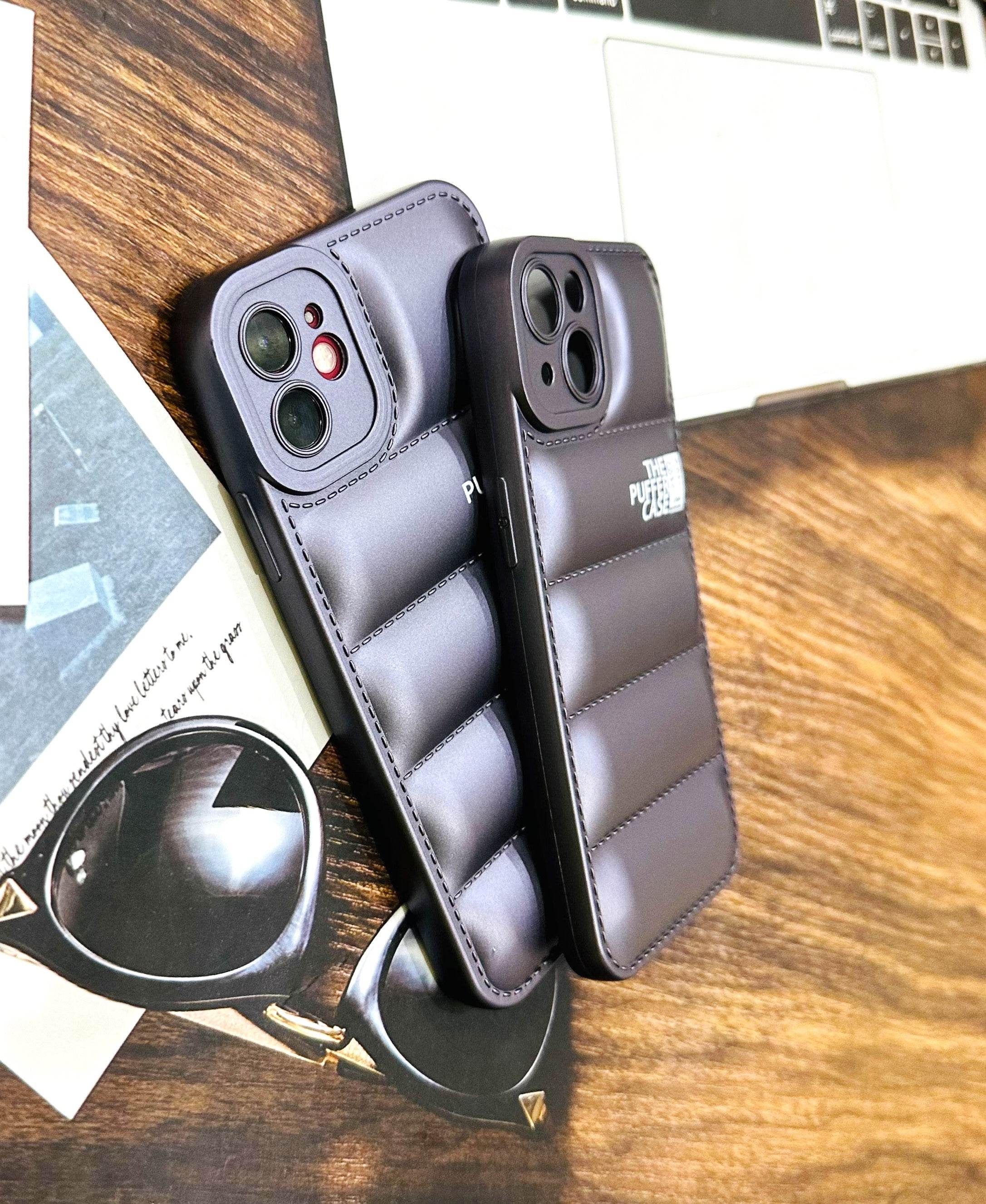 iPhone 14 Pro Max Premium Cushion Silicone Classy Case Cover- Purple - Guleel