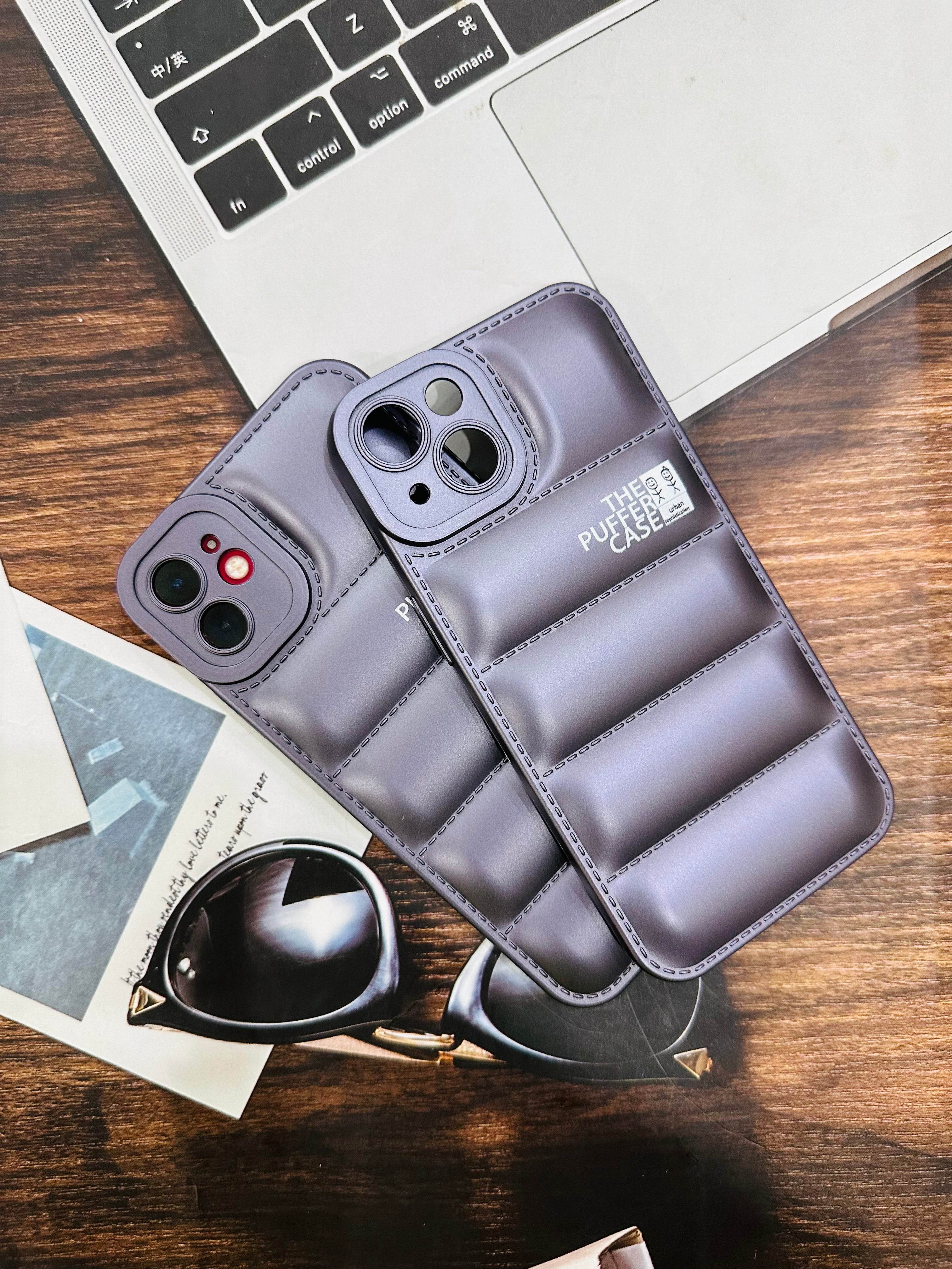 iPhone 13 Pro Premium Cushion Silicone Classy Finish Case Cover - Purple - Guleel