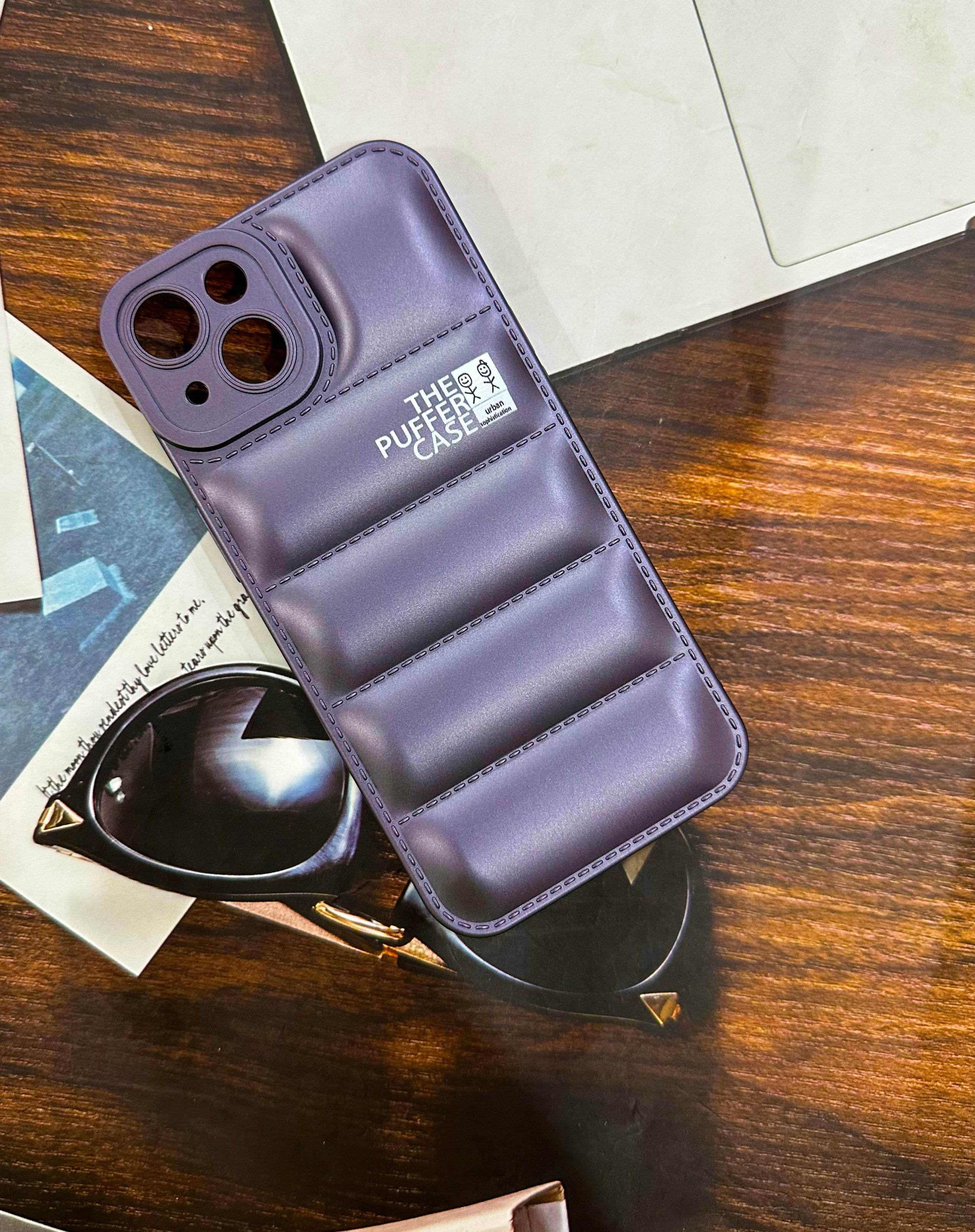 iPhone 13 Premium Cushion Silicone Classy Finish Case Cover - Purple - Guleel