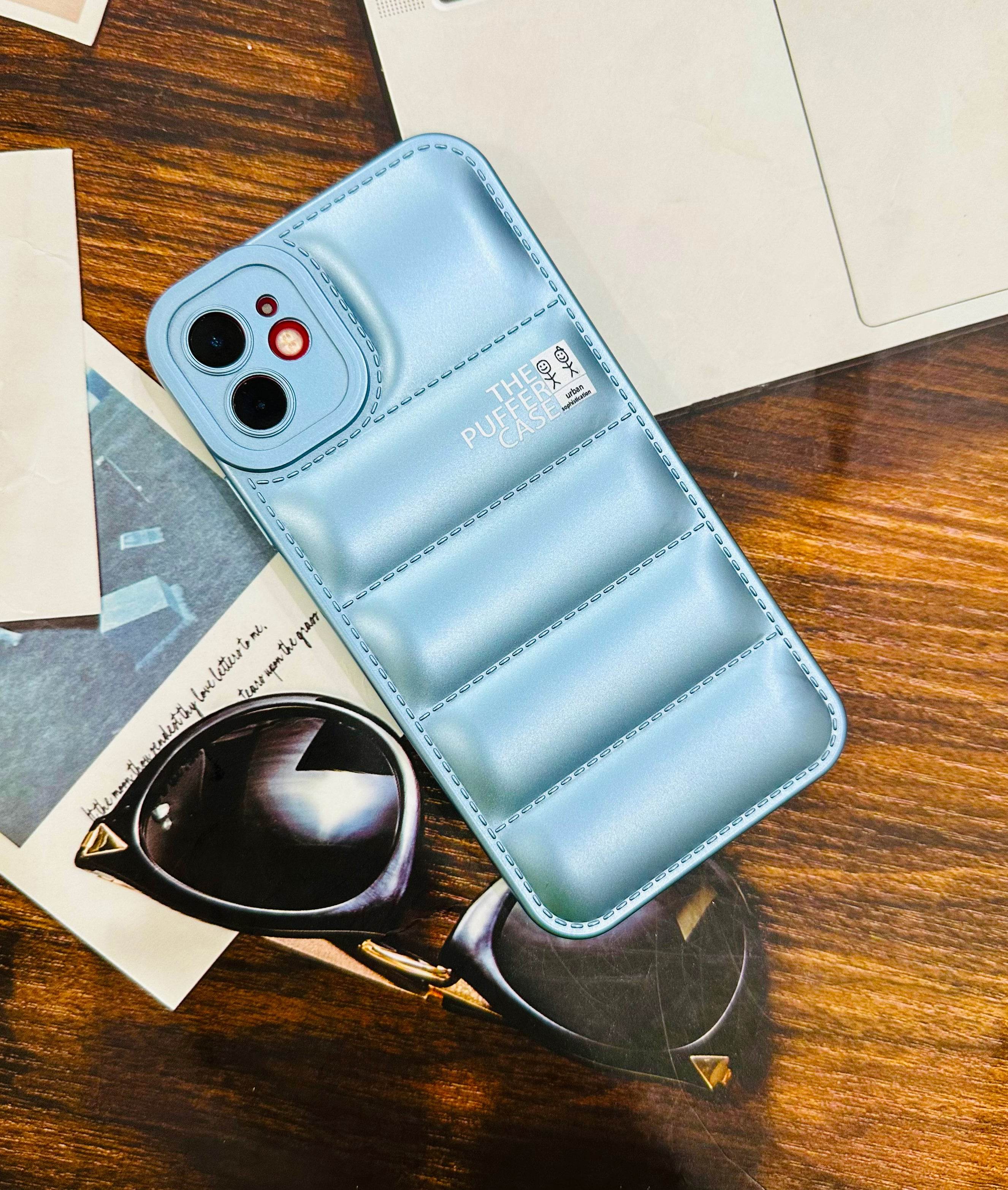 iPhone 11 Premium Cushion Silicone Classy Finish Case Cover - Light Blue - Guleel