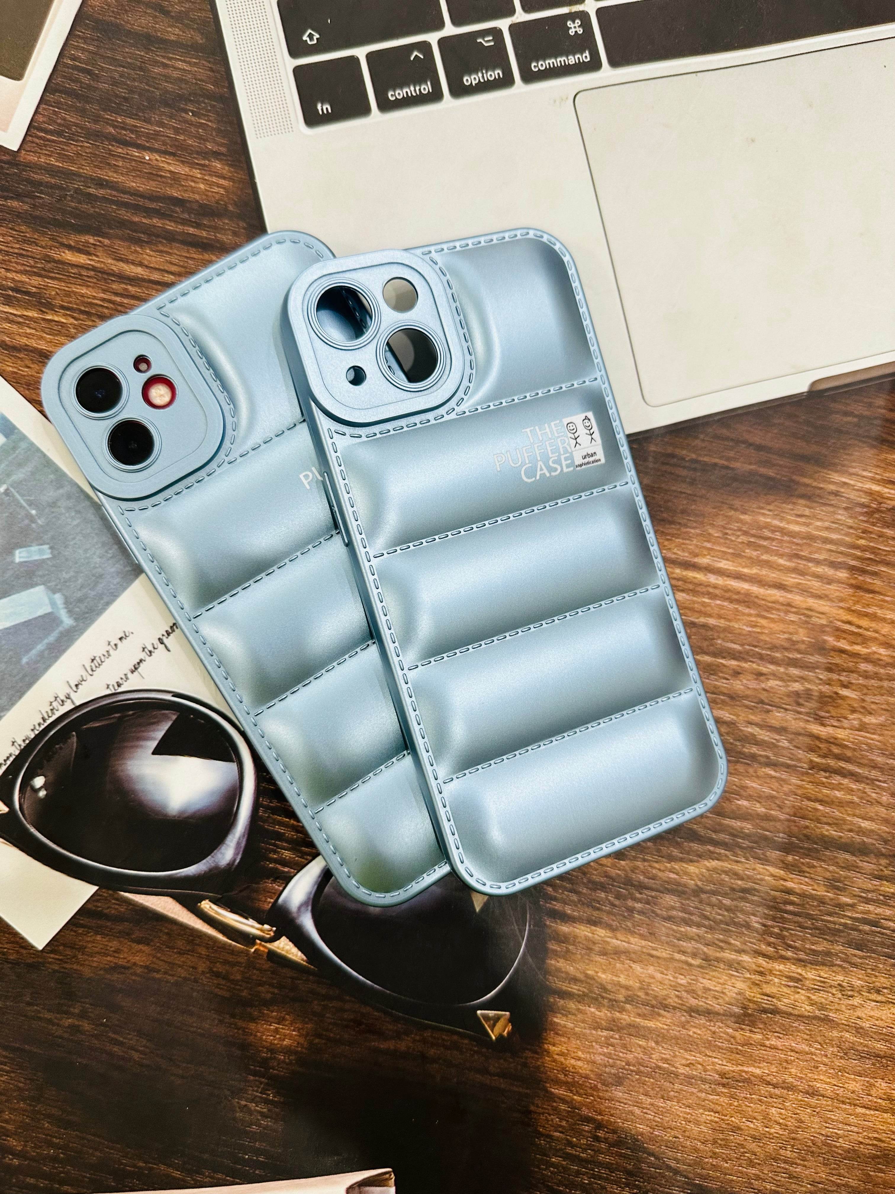 iPhone 14 Premium Cushion Silicone Classy Finish Case Cover - Light Blue - Guleel