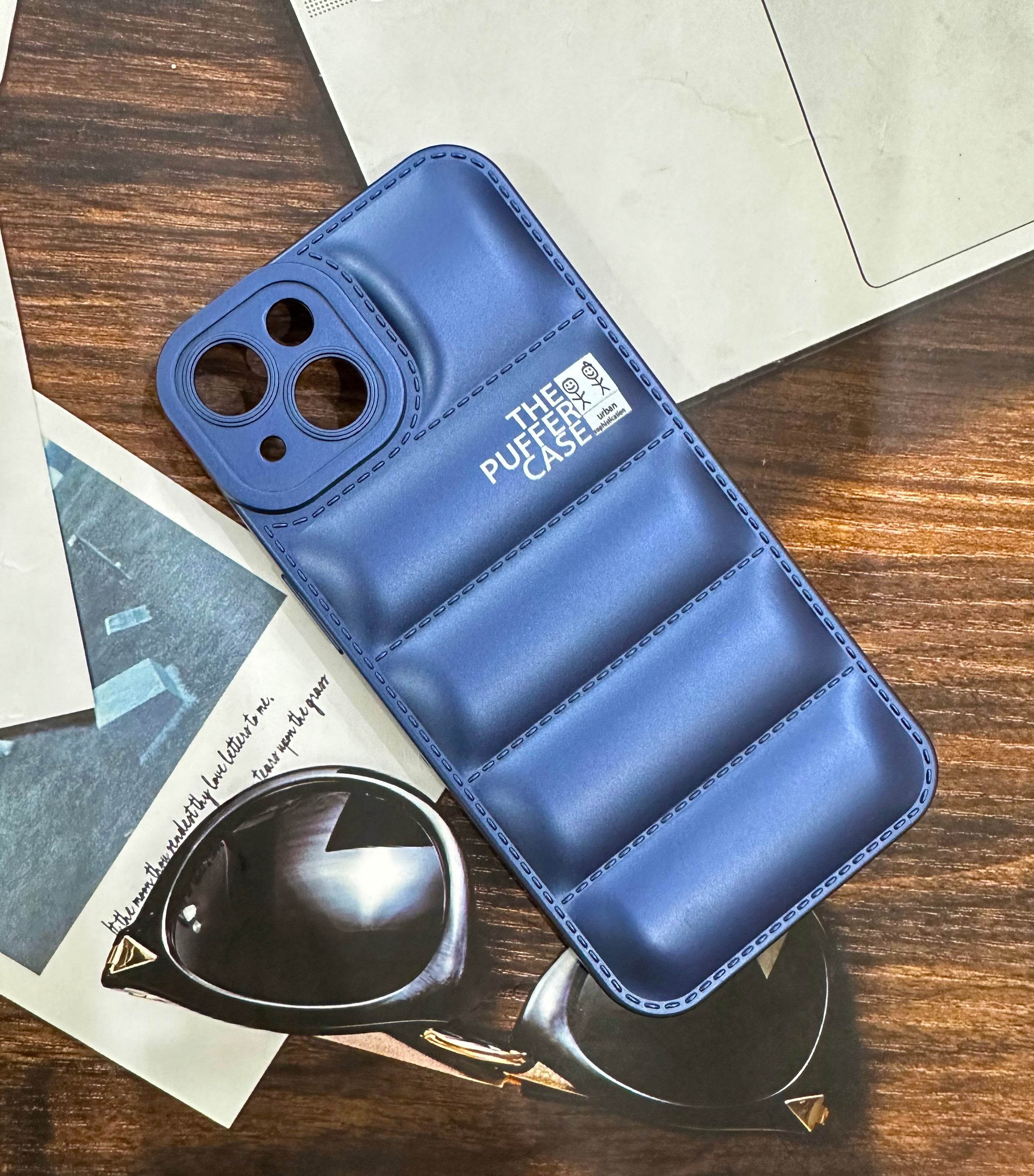iPhone 14 Premium Cushion Silicone Classy Finish Case Cover - Dark Blue - Guleel