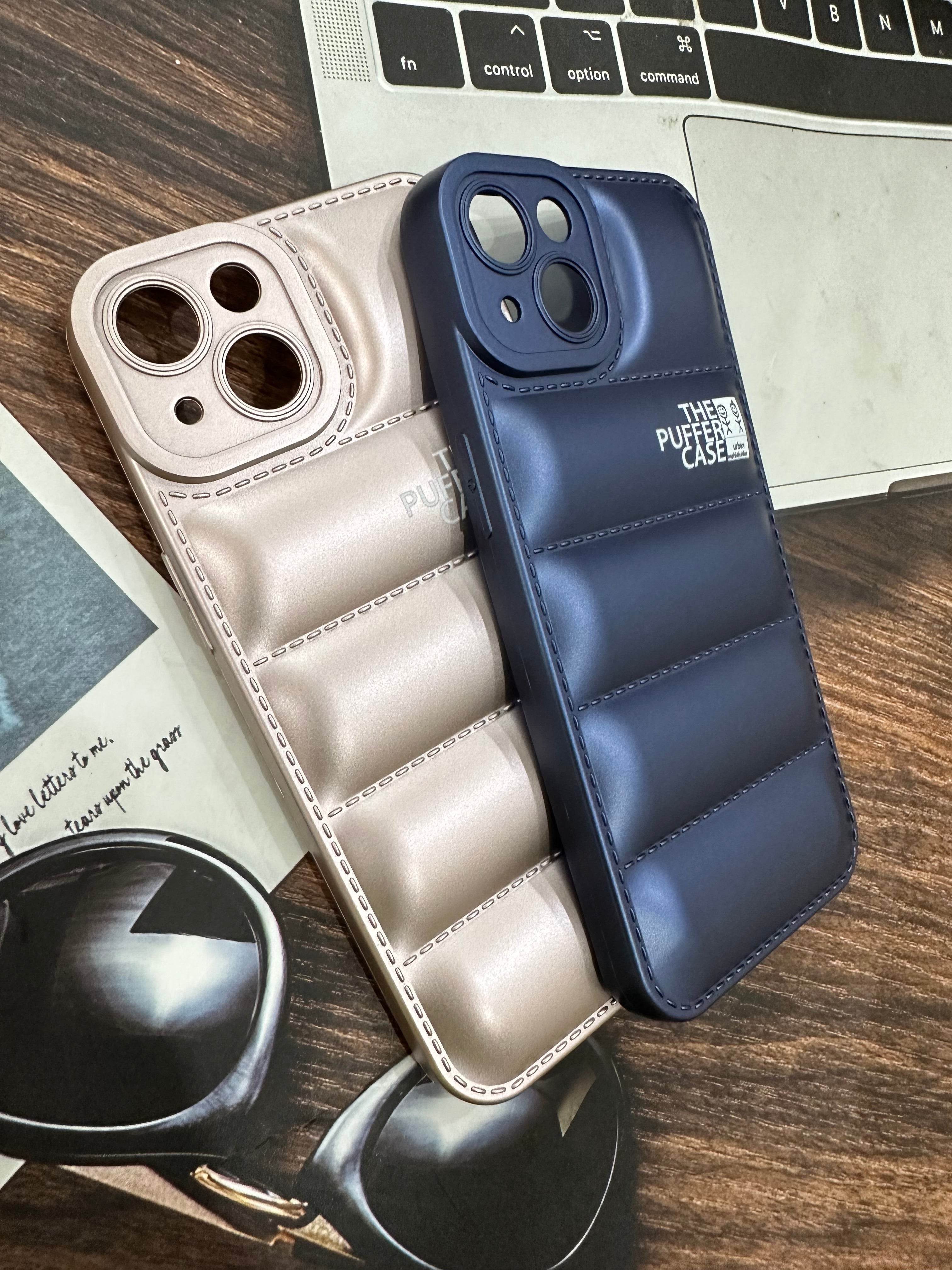 iPhone 14 Premium Cushion Silicone Classy Finish Case Cover - Dark Blue - Guleel