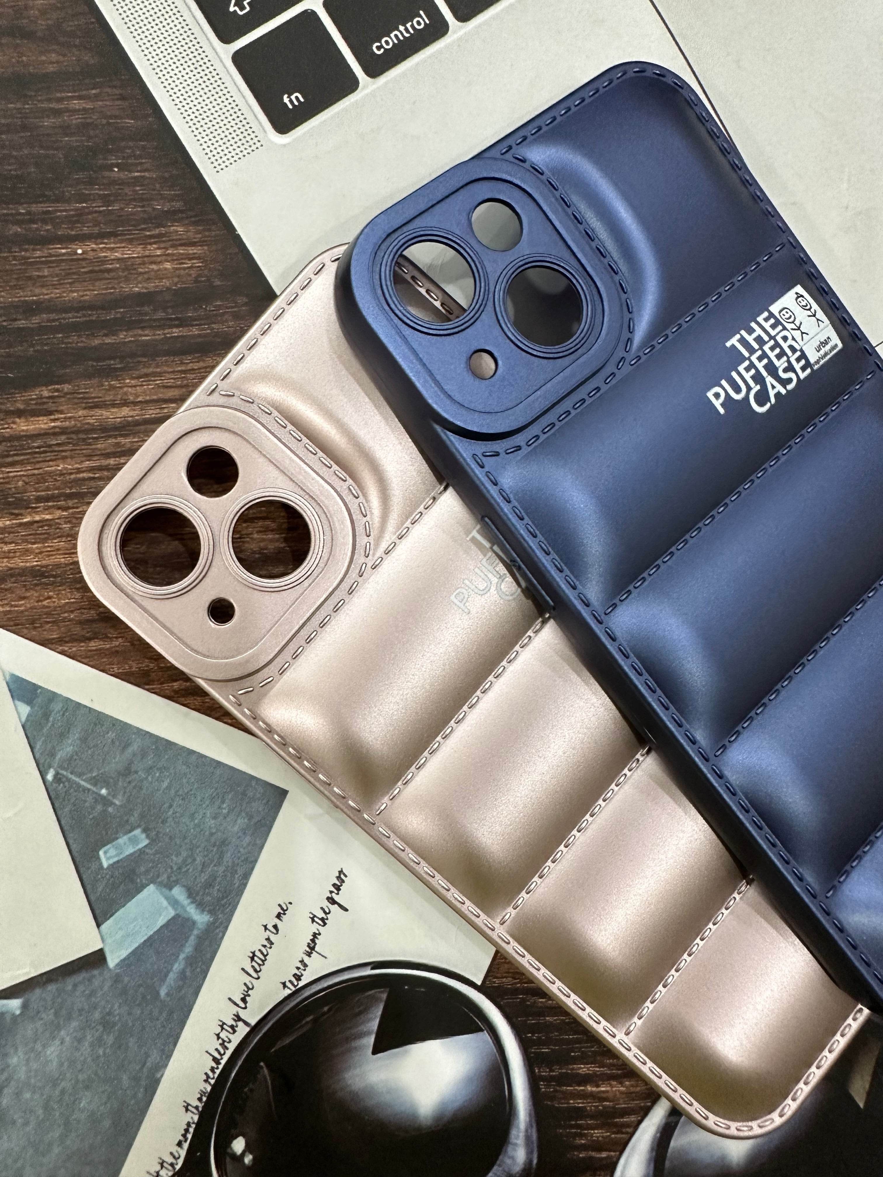 iPhone 14 Pro Premium Cushion Silicone Classy Case Cover - Dark Blue - Guleel