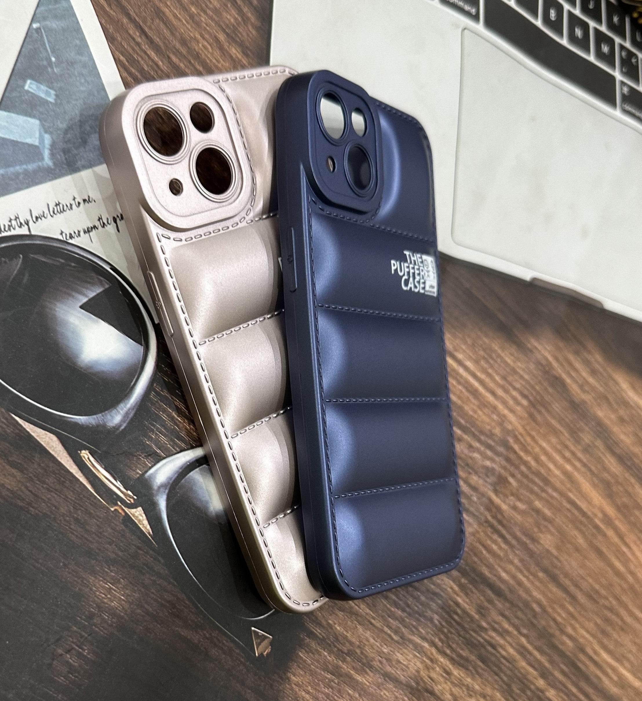 iPhone 14 Premium Cushion Silicone Classy Finish Case Cover - Dark Blue - Guleel