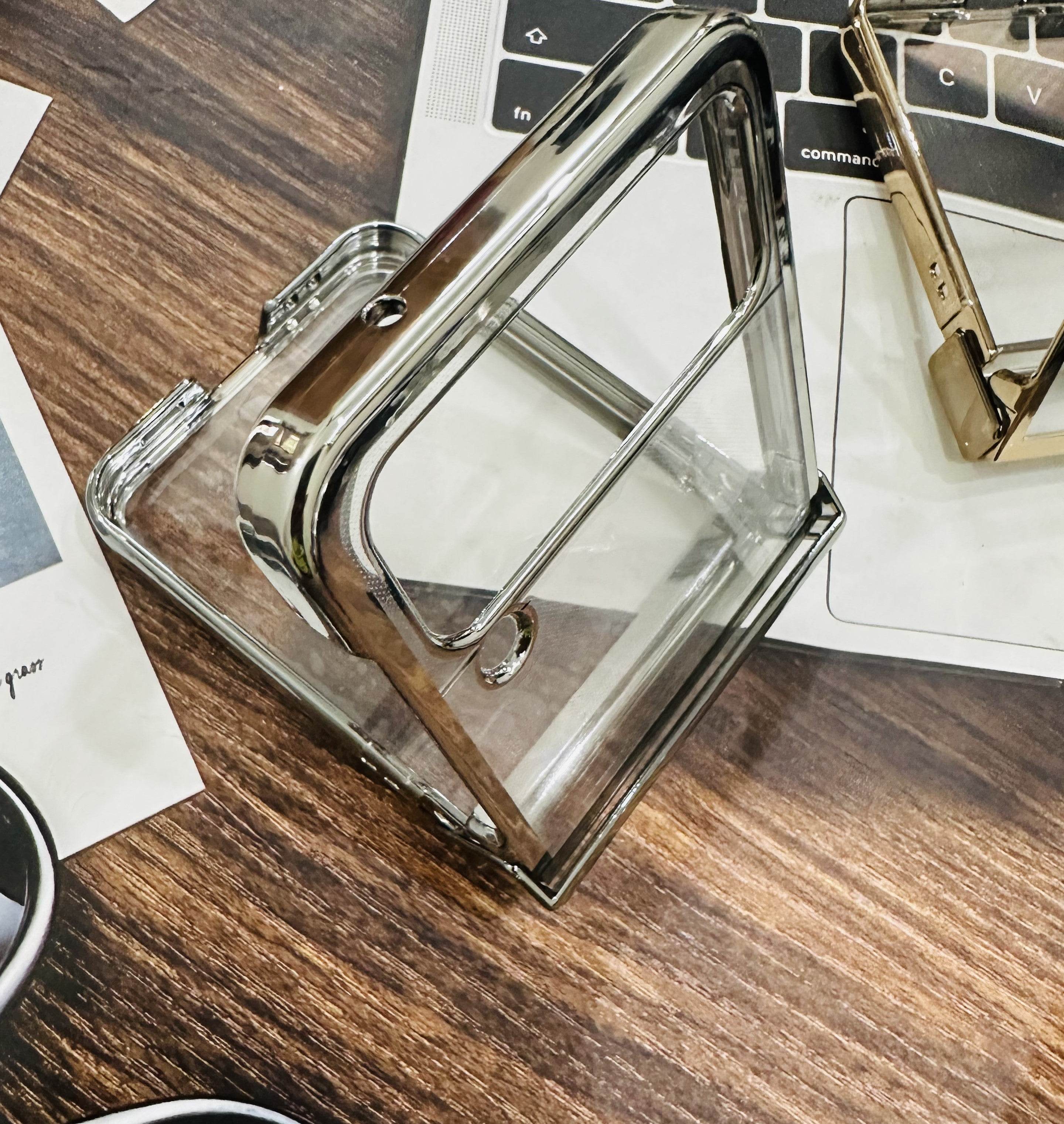 Samsung Galaxy Z Flip 4 Premium Transparent Shock Proof Back Cover - Silver - Guleel