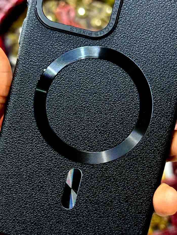 Samsung S25 Ultra Premium Leather Finish Magsafe Case - Black - Guleel