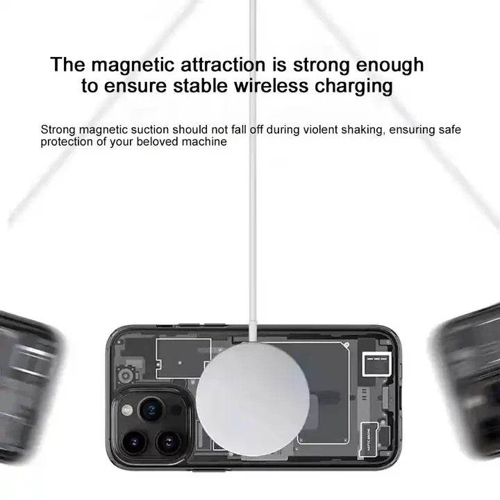 iPhone 14 Pro Max Premium Magsafe Compatible Shockproof Case Cover - White - Guleel