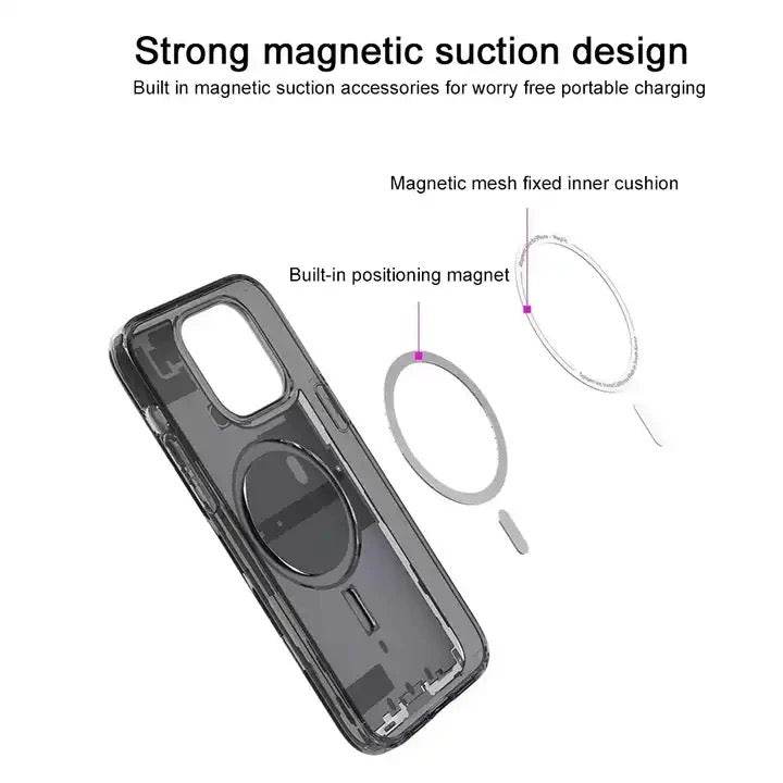 iPhone 14 Pro Max Premium Magsafe Compatible Shockproof Case Cover - White - Guleel