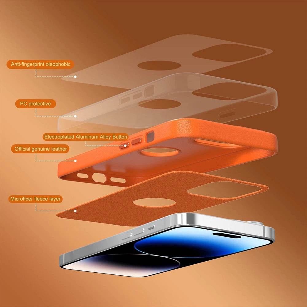 Premium Leather Magsafe Compatible Shockproof Back Covers - Guleel