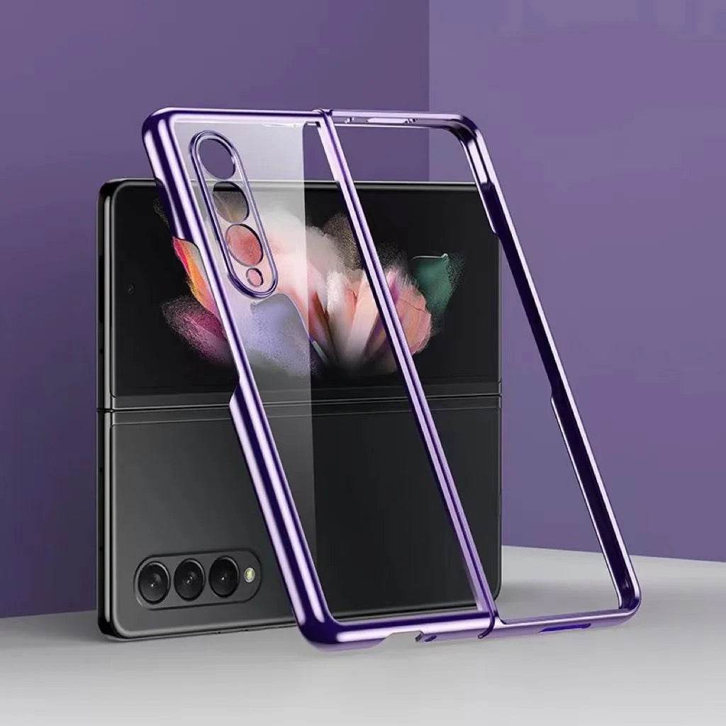 Samsung Galaxy Z Fold 3 Premium Transparent Clear Shockproof Case - Lavender - Guleel