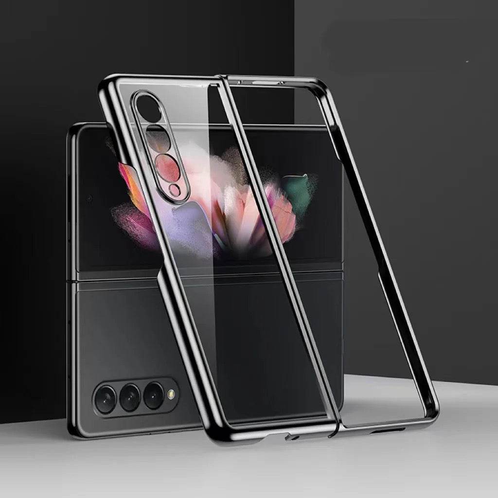 Samsung Galaxy Z Fold 4 Premium Transparent Clear Shockproof Case - Black - Guleel