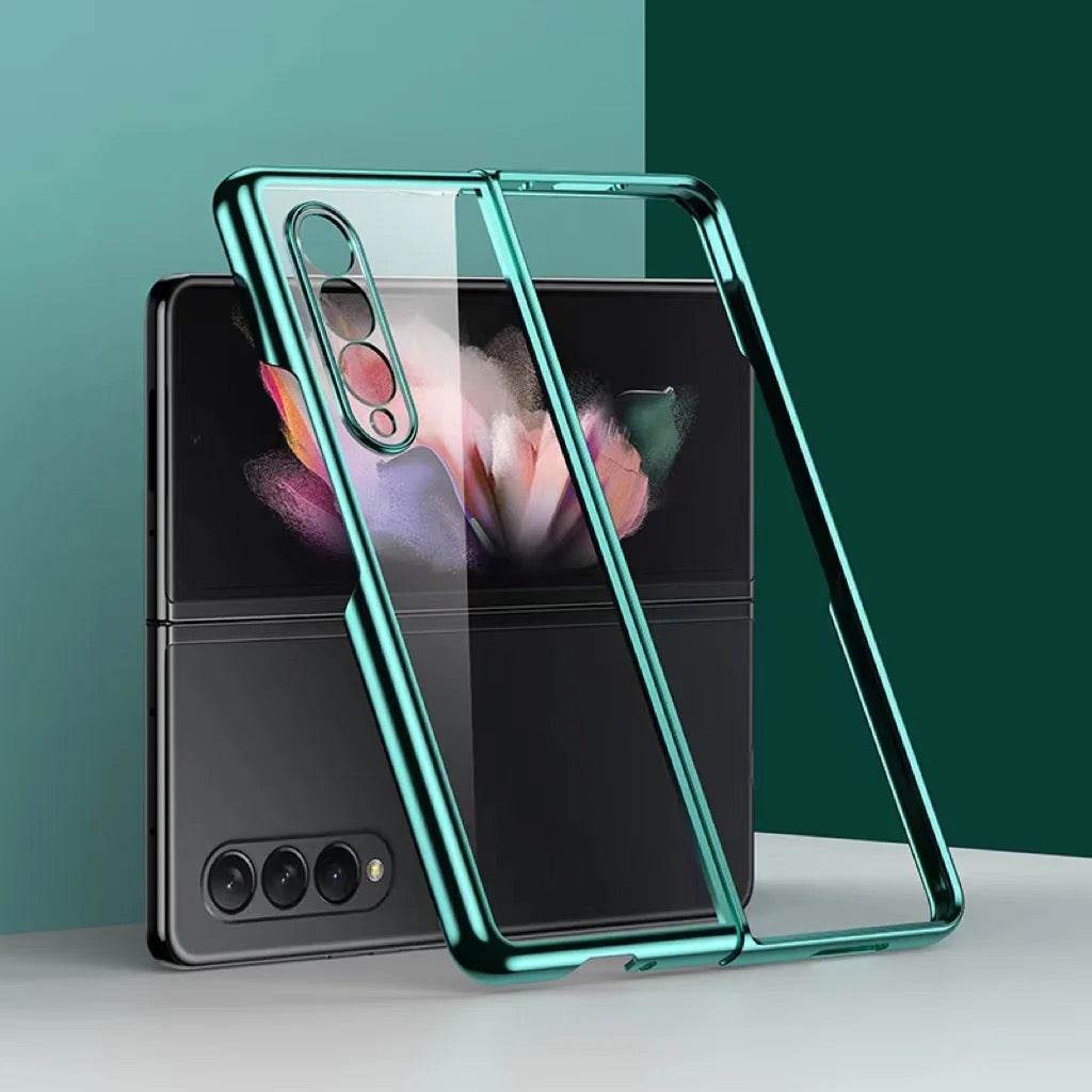 Samsung Galaxy Z Fold 3 Premium Transparent Clear Shockproof Case - Bottle Green - Guleel