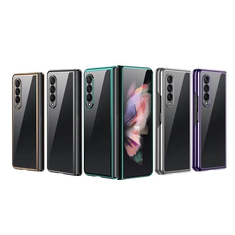 Samsung Galaxy Z Fold 4 Premium Transparent Clear Shockproof Case - Black - Guleel