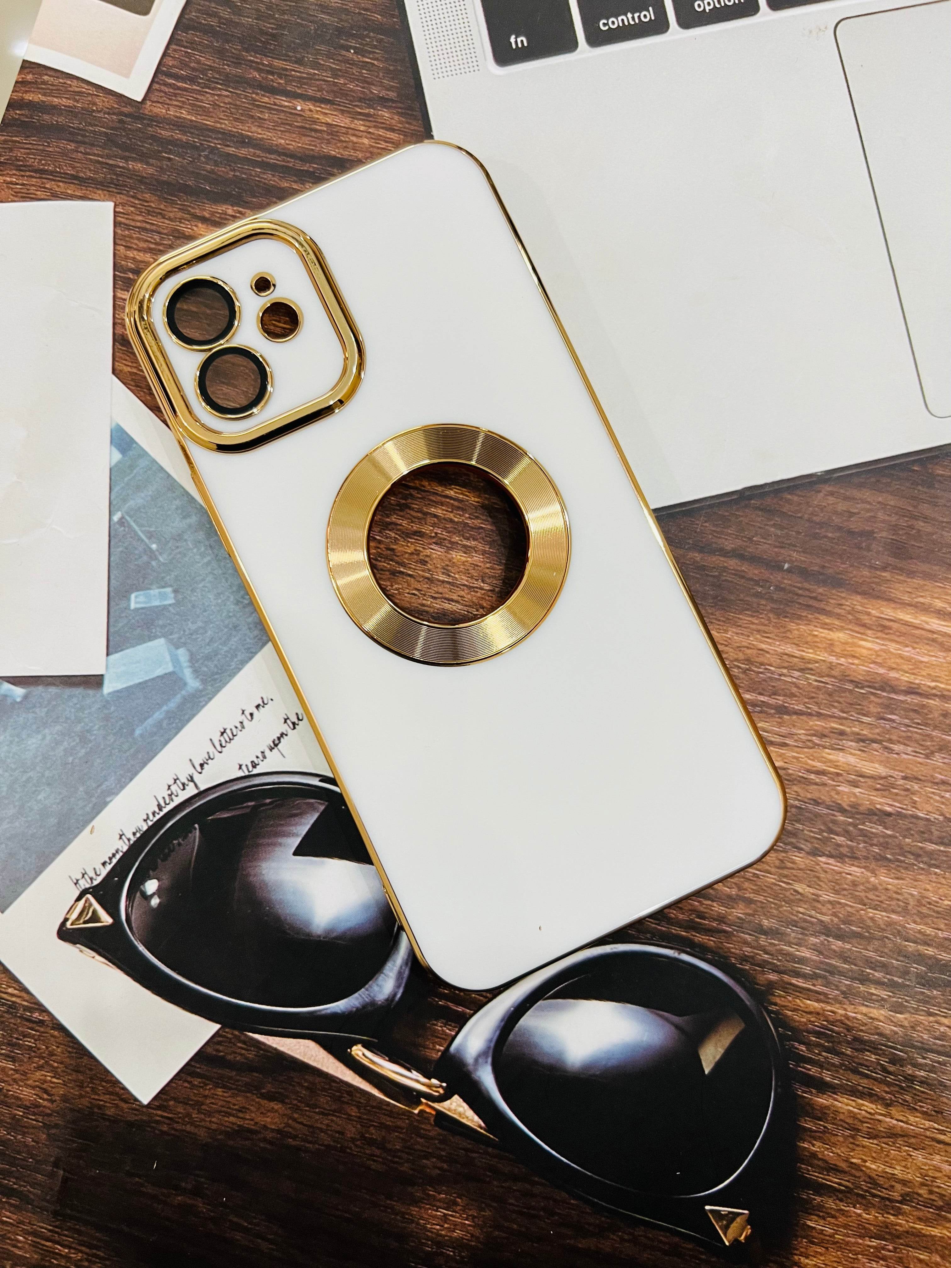 iPhone 11 Premium Camera Lens Logo Cut Case - White - Guleel