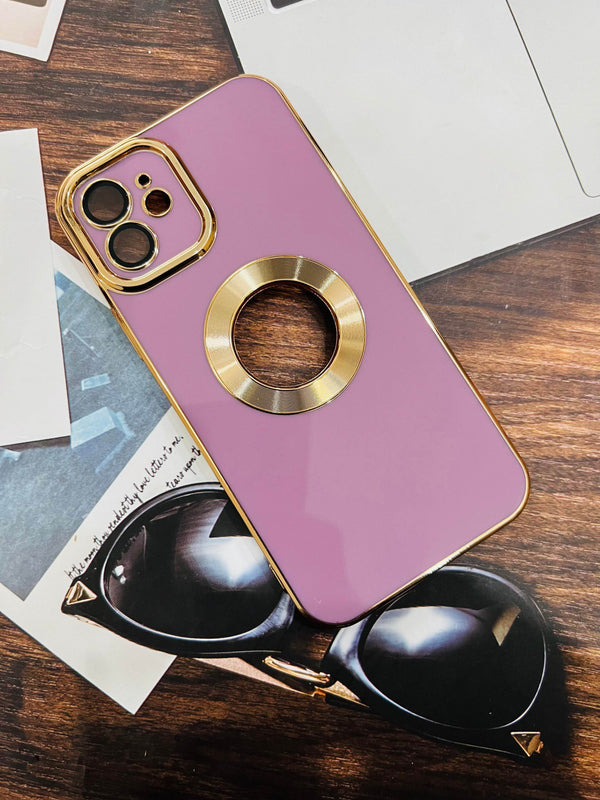 iPhone 11 Logo Silicone Camera Lens Camera Protection Case - Purple - Guleel