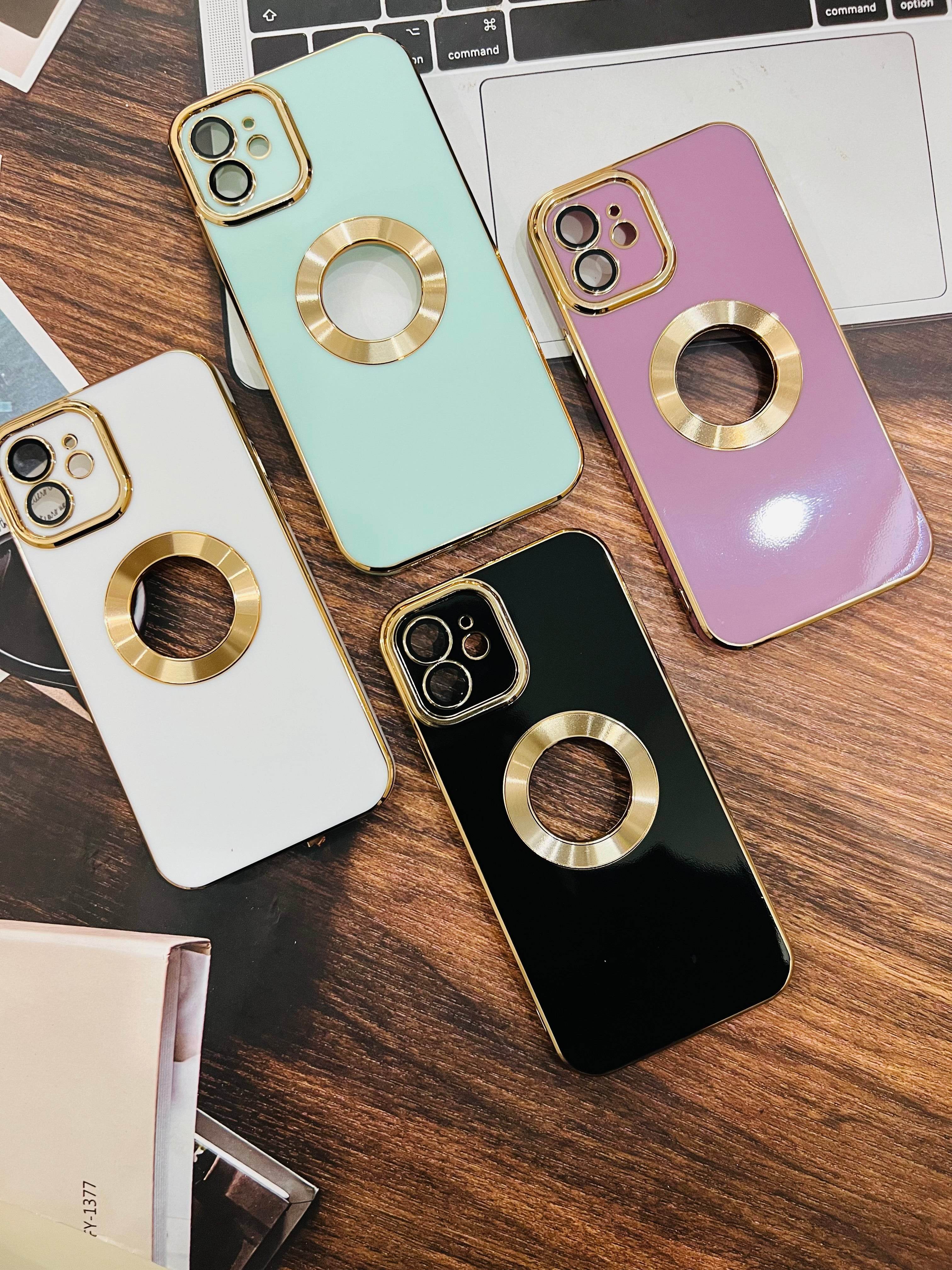 iPhone 11 Logo Silicone Camera Lens Camera Protection Case - Purple - Guleel