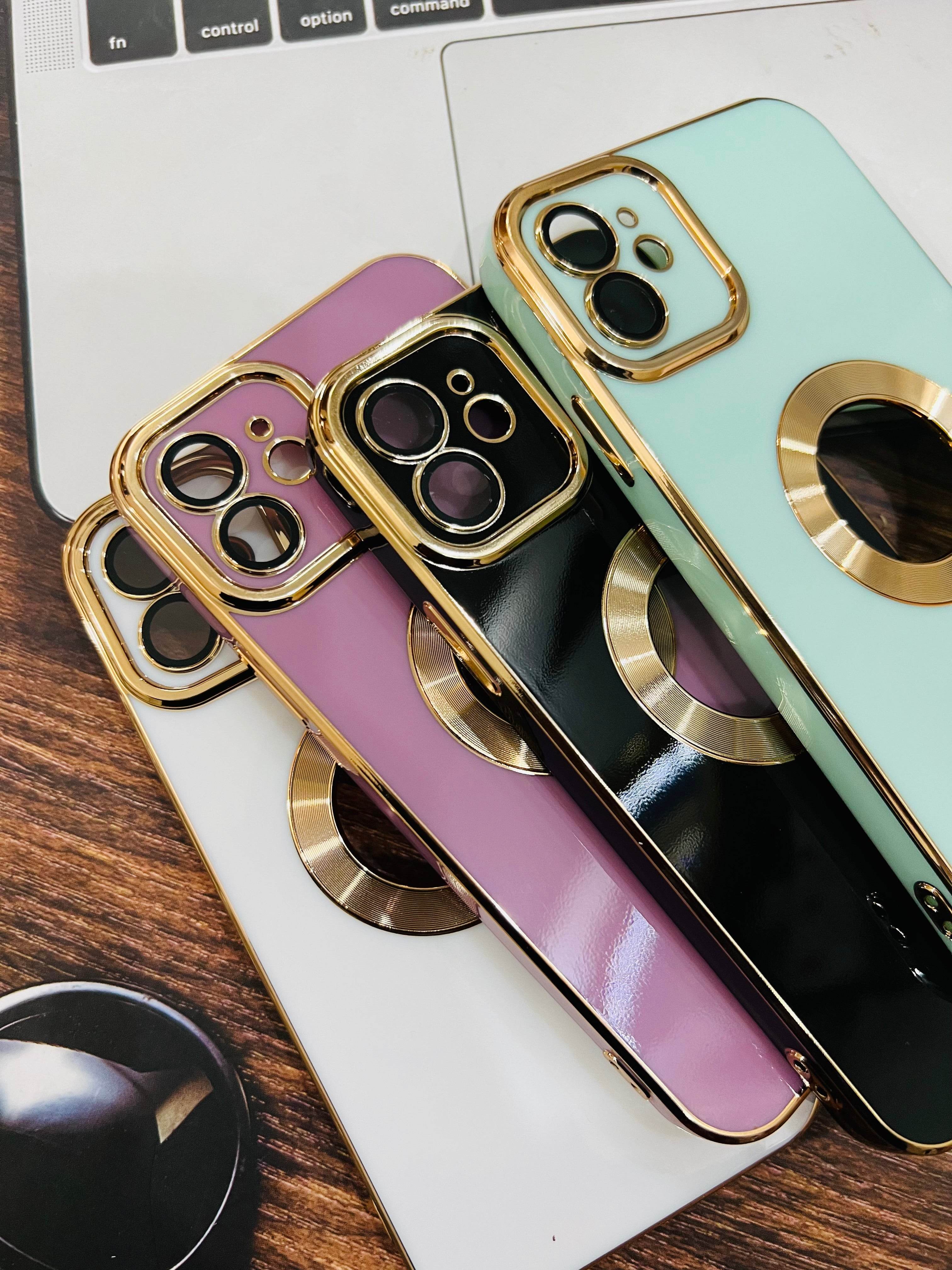 iPhone 11 Logo Silicone Camera Lens Camera Protection Case - Purple - Guleel