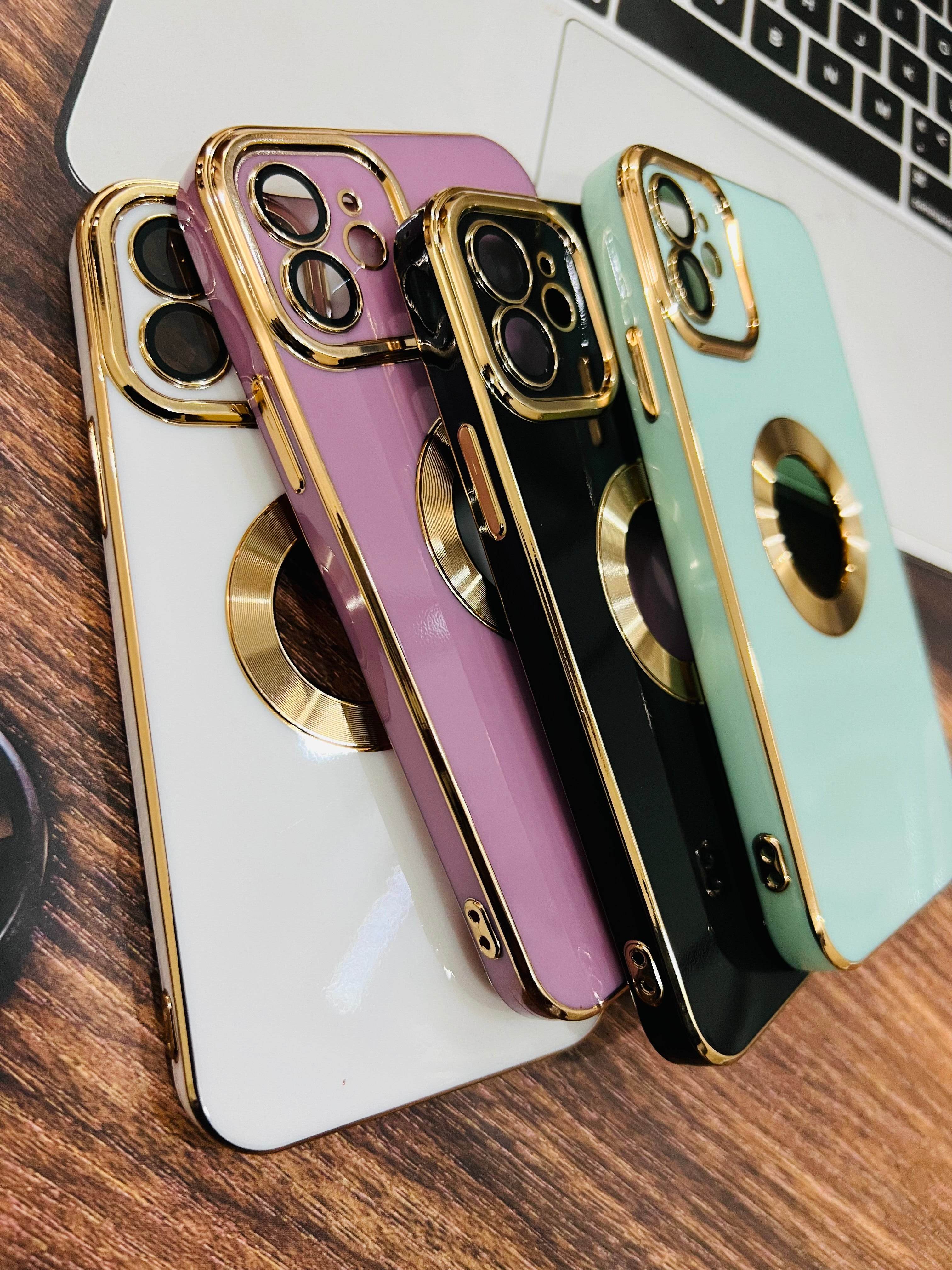 iPhone 11 Logo Silicone Camera Lens Camera Protection Case - Purple - Guleel