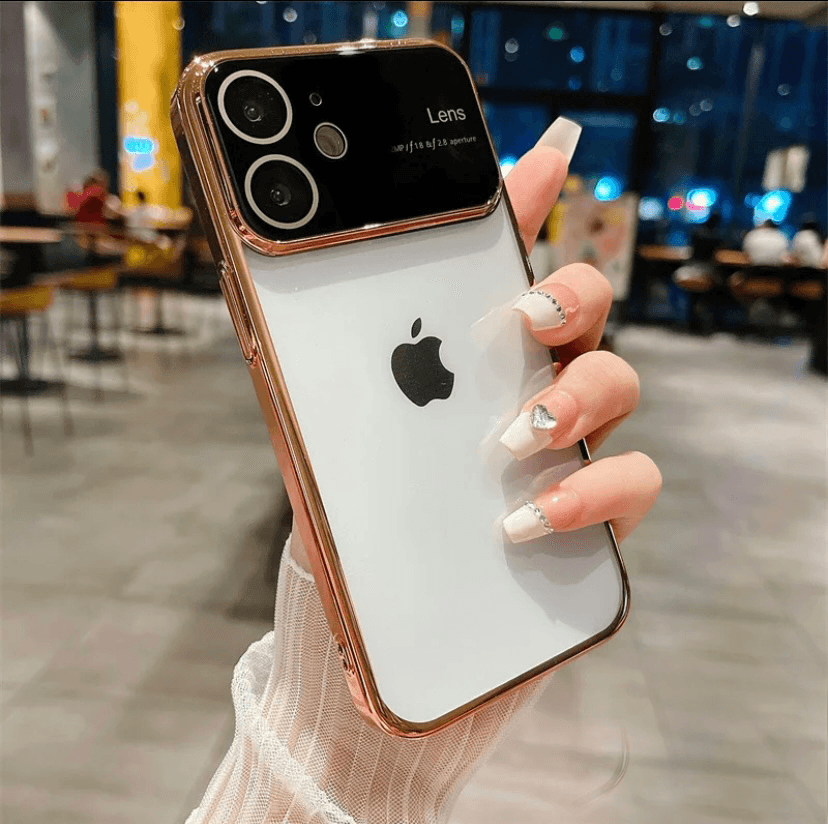 Premium Transparent Camera Lens Protection Silicone Case Cover - Gold - Guleel