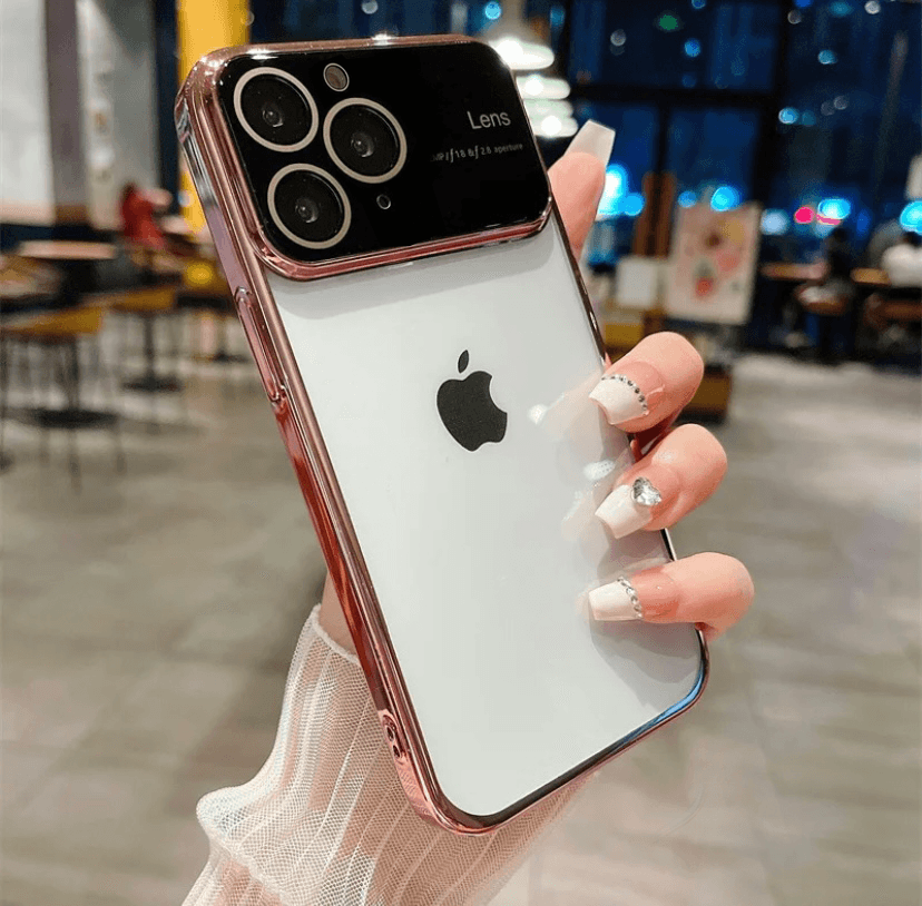 Premium Transparent Camera Lens Protection Silicone Case Cover - Rose Gold - Guleel