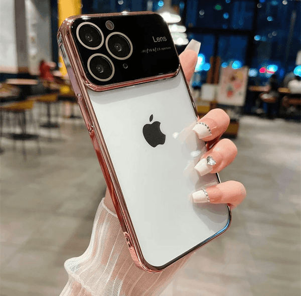 Premium Transparent Camera Lens Protection Silicone Case Cover - Rose Gold - Guleel
