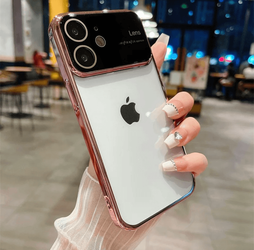 Premium Transparent Camera Lens Protection Silicone Case Cover - Rose Gold - Guleel
