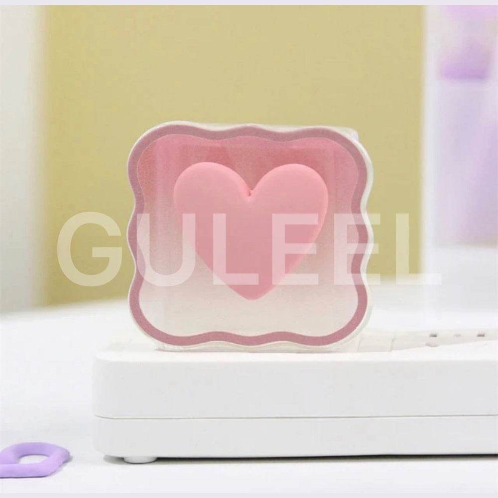Silicone Cartoon iPhone 3D Heart Charger Case Cover for 18-20W Chargers - Pink (with Wire Cover) - Guleel