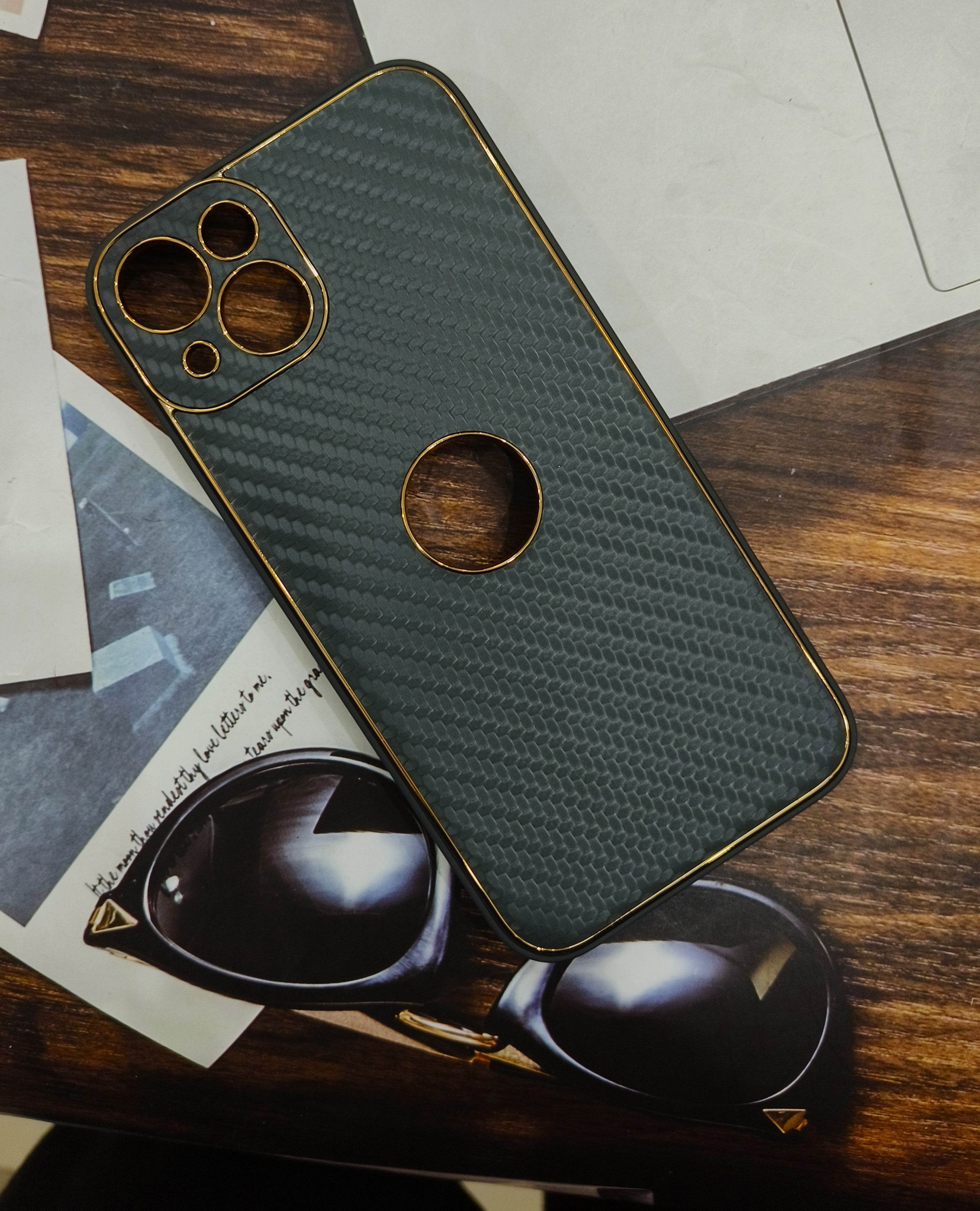 iPhone 13 Premium Carbon Fibre Camera Protection Case - Dark Grey - Guleel