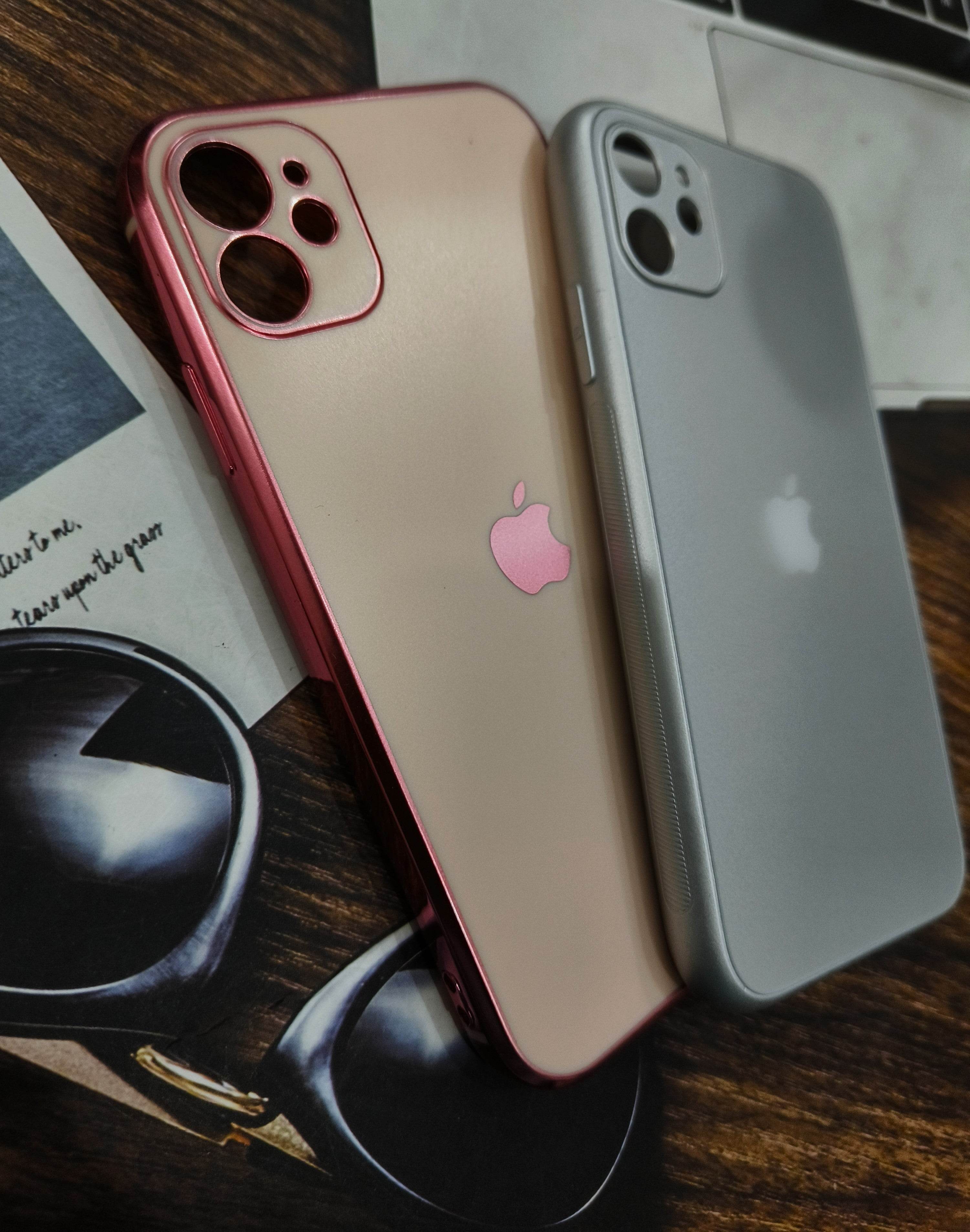 iPhone 11 Premium Silicone Logo Case - Rose Gold - Guleel