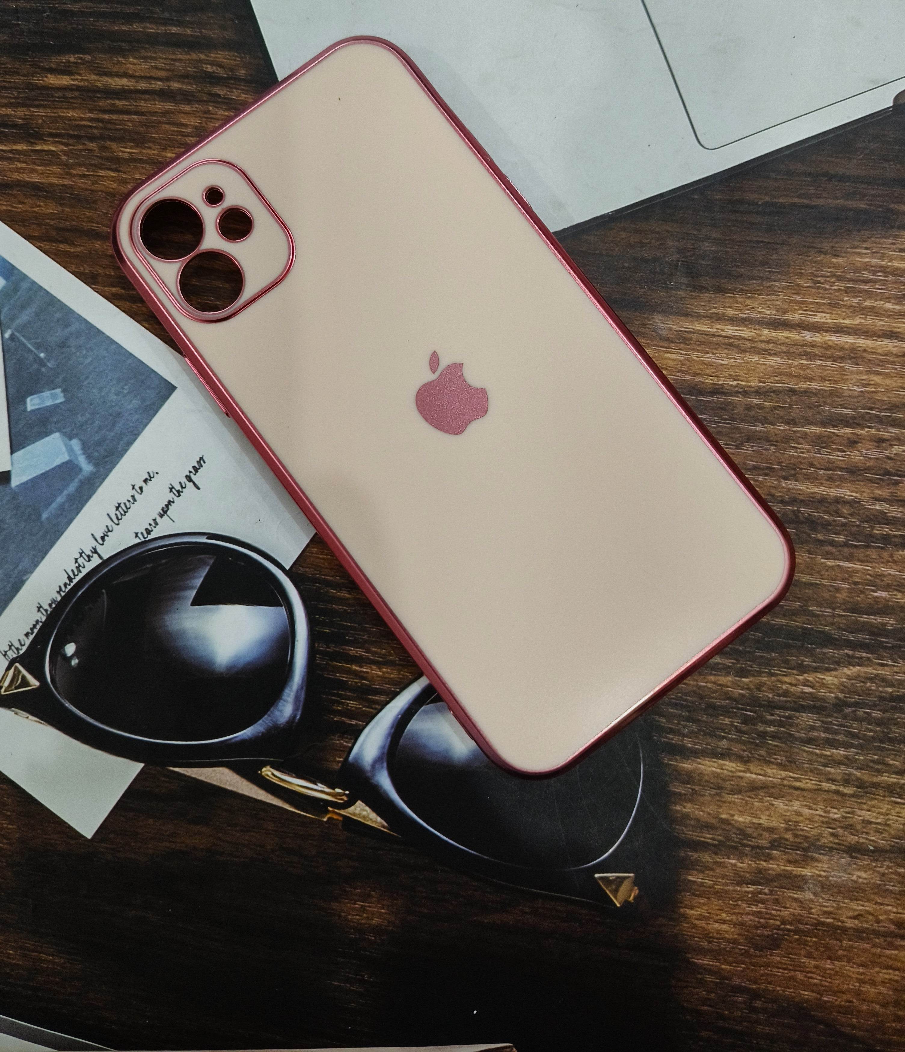 iPhone 11 Premium Silicone Logo Case - Rose Gold - Guleel