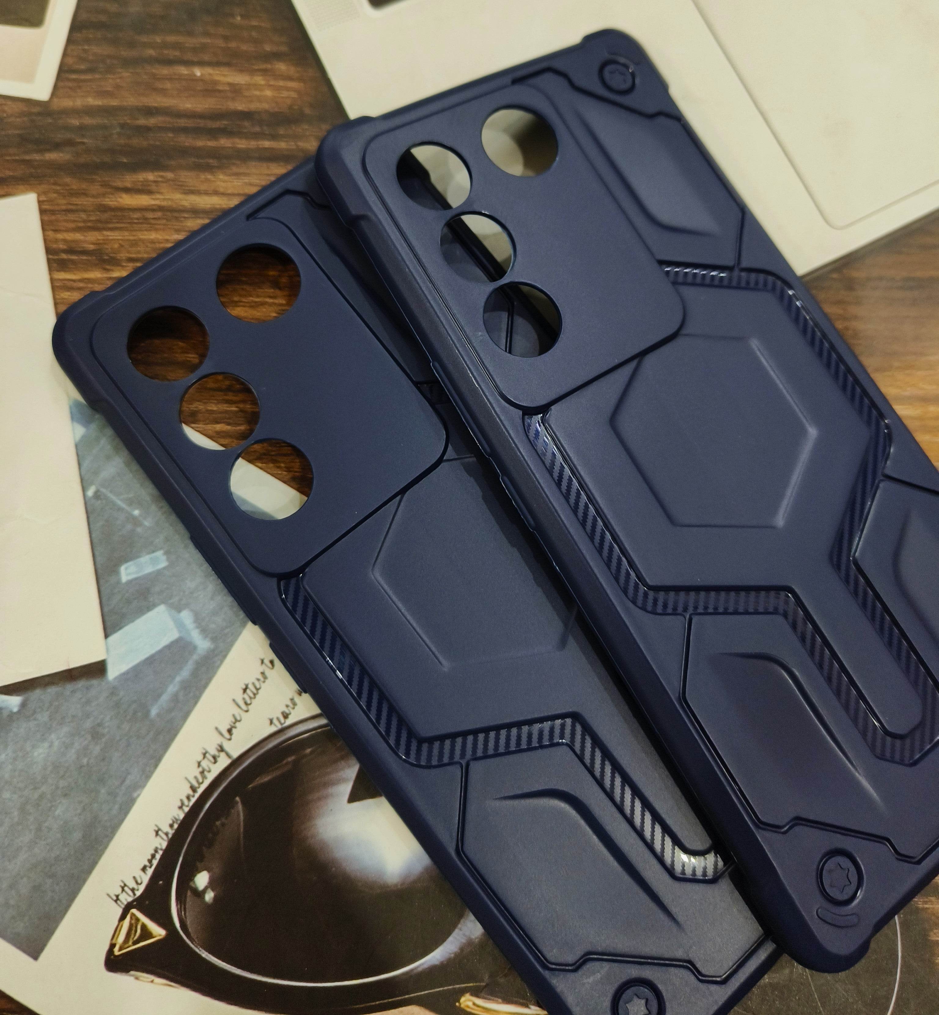 Vivo V27 Pro 5G Premium Armour Style Silicone Case - Blue - Guleel