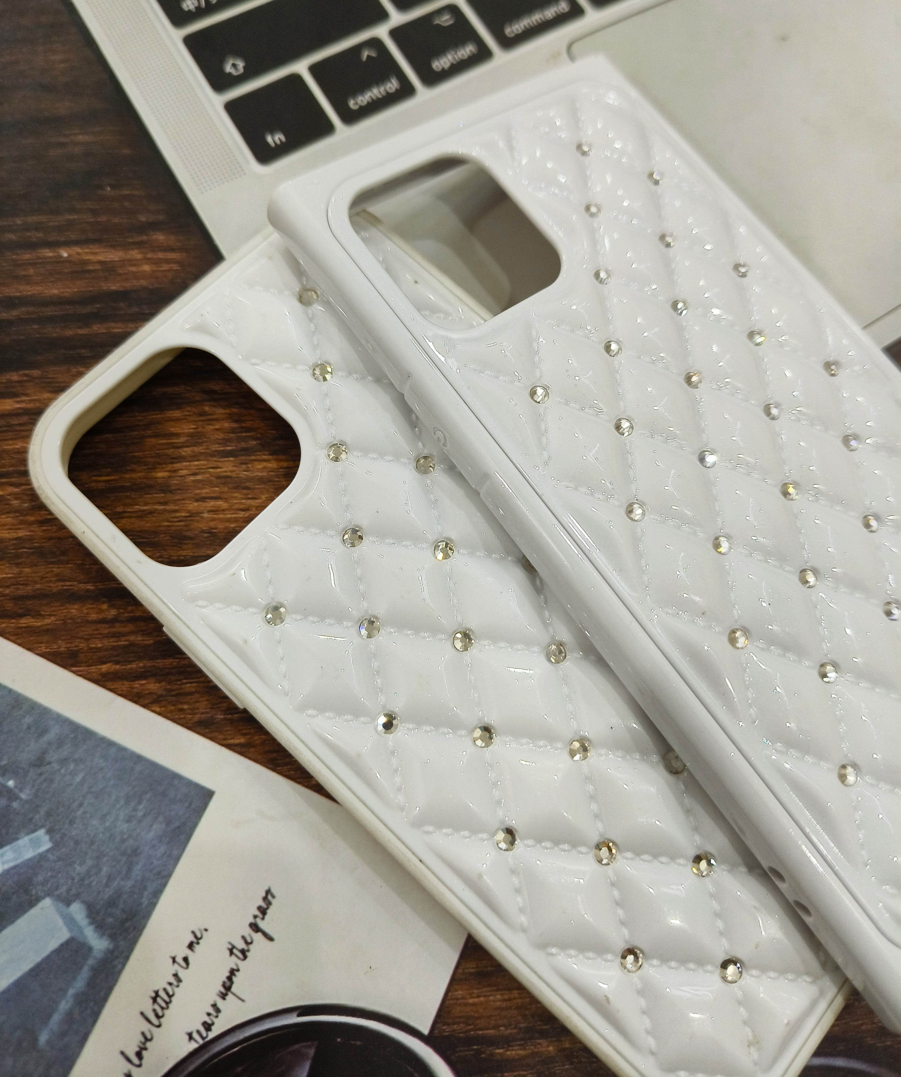 Premium Diamond Square Shock Proof Case - White - Guleel