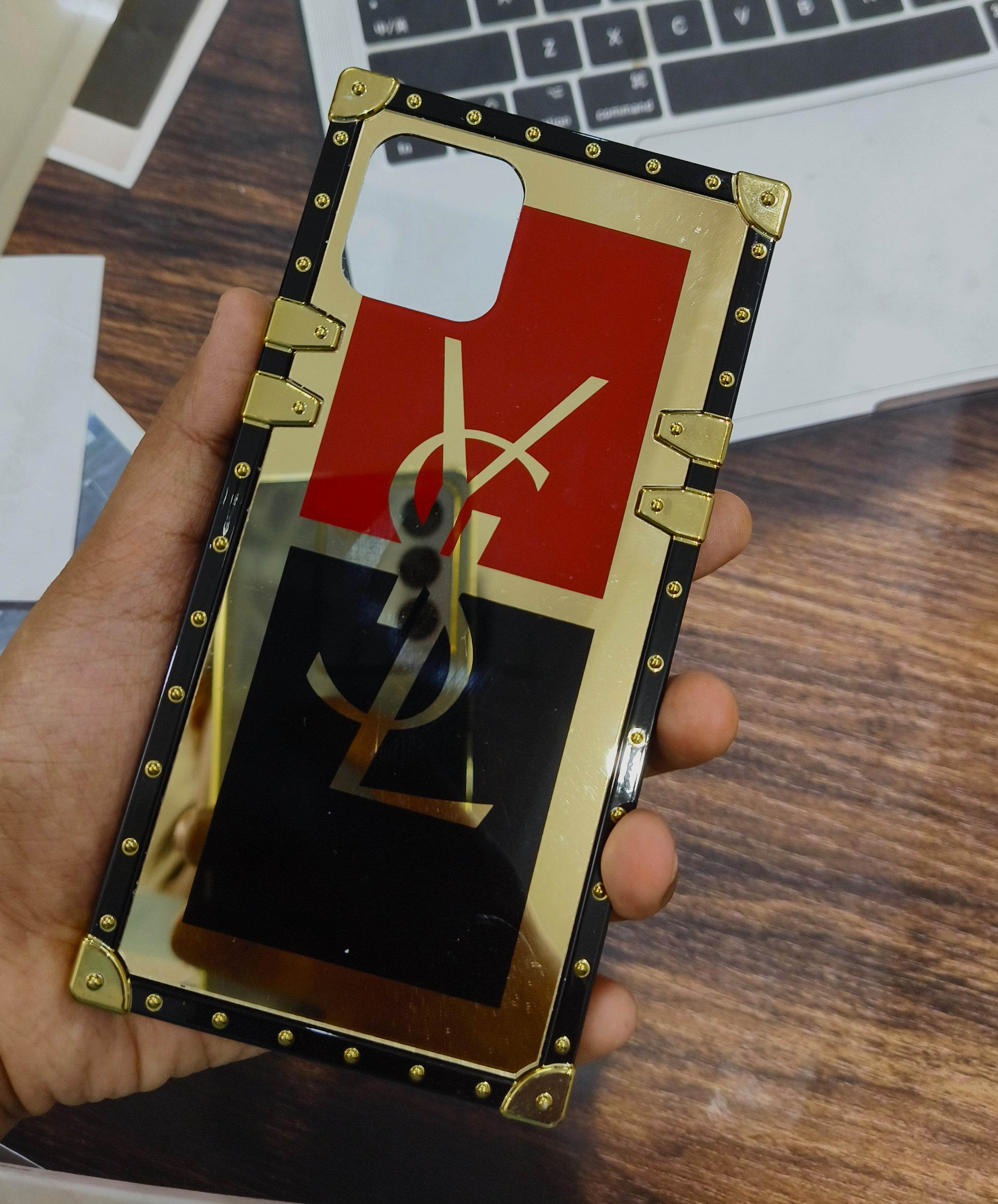 Premium Shock Proof Glass Trunk Case - Red Black - Guleel