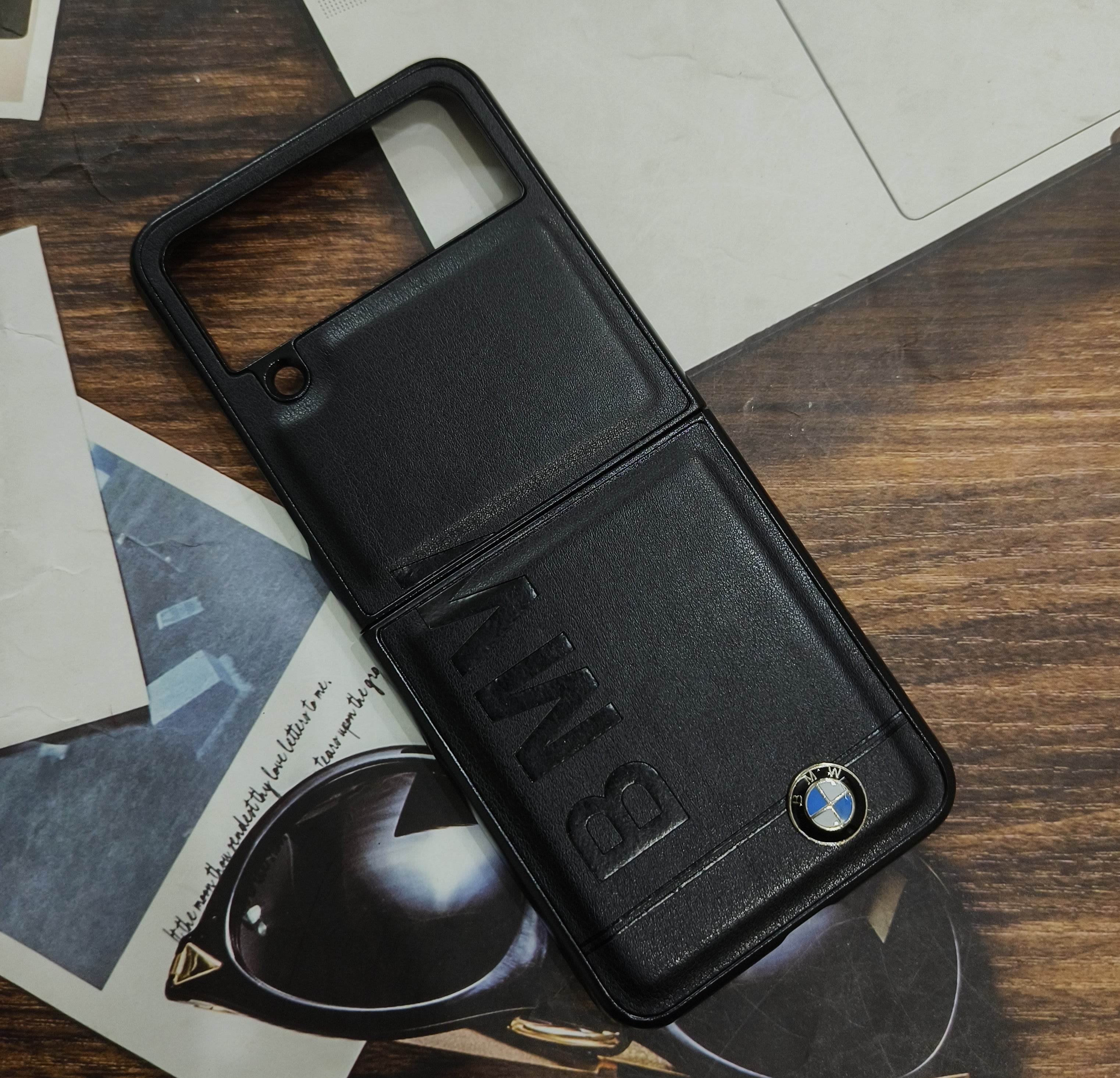 Samsung Z Flip 4 Premium Leather Finish Case Cover - BMW - Guleel
