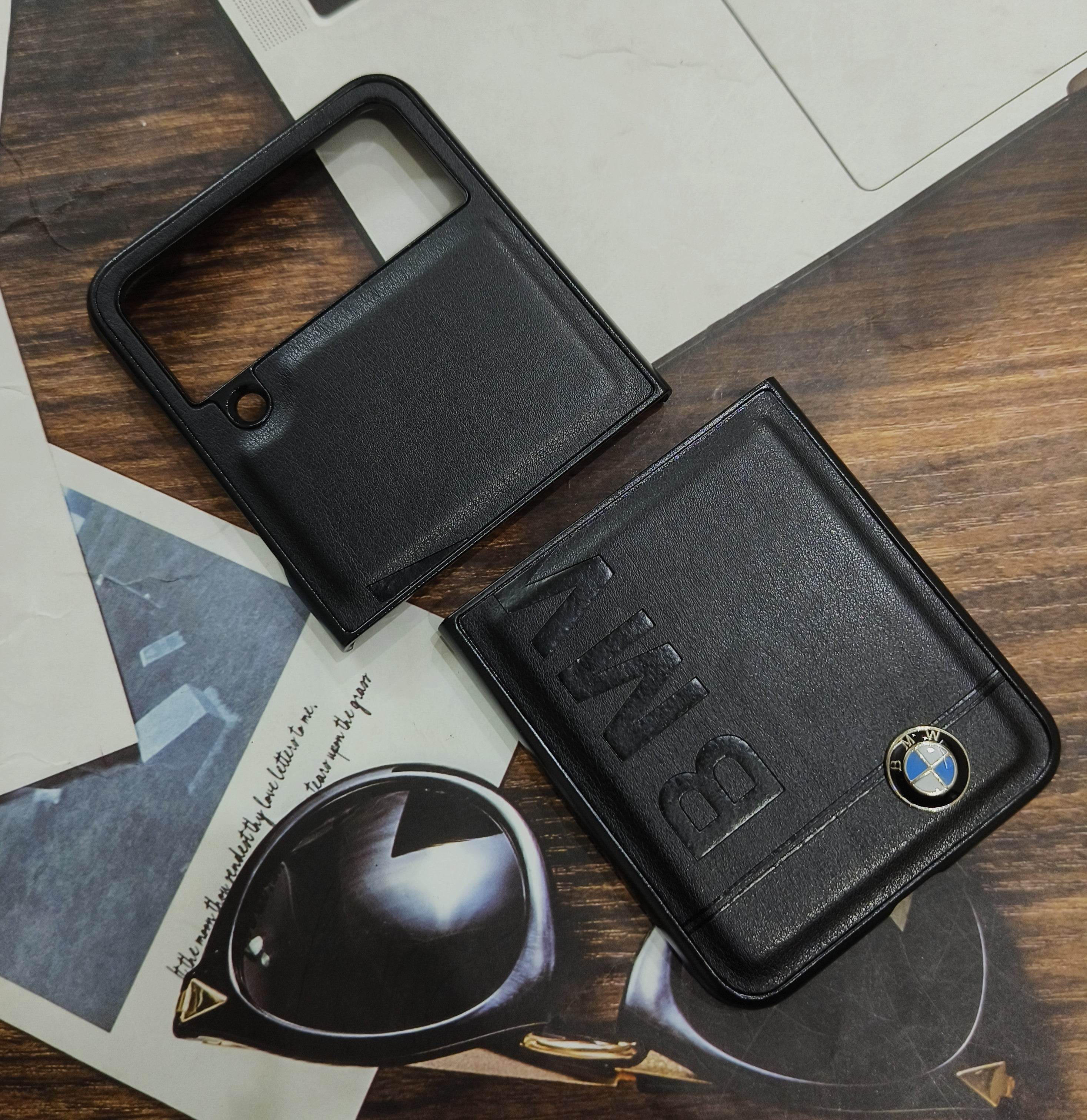 Samsung Z Flip 3 Premium Leather Finish Case Cover - BMW - Guleel