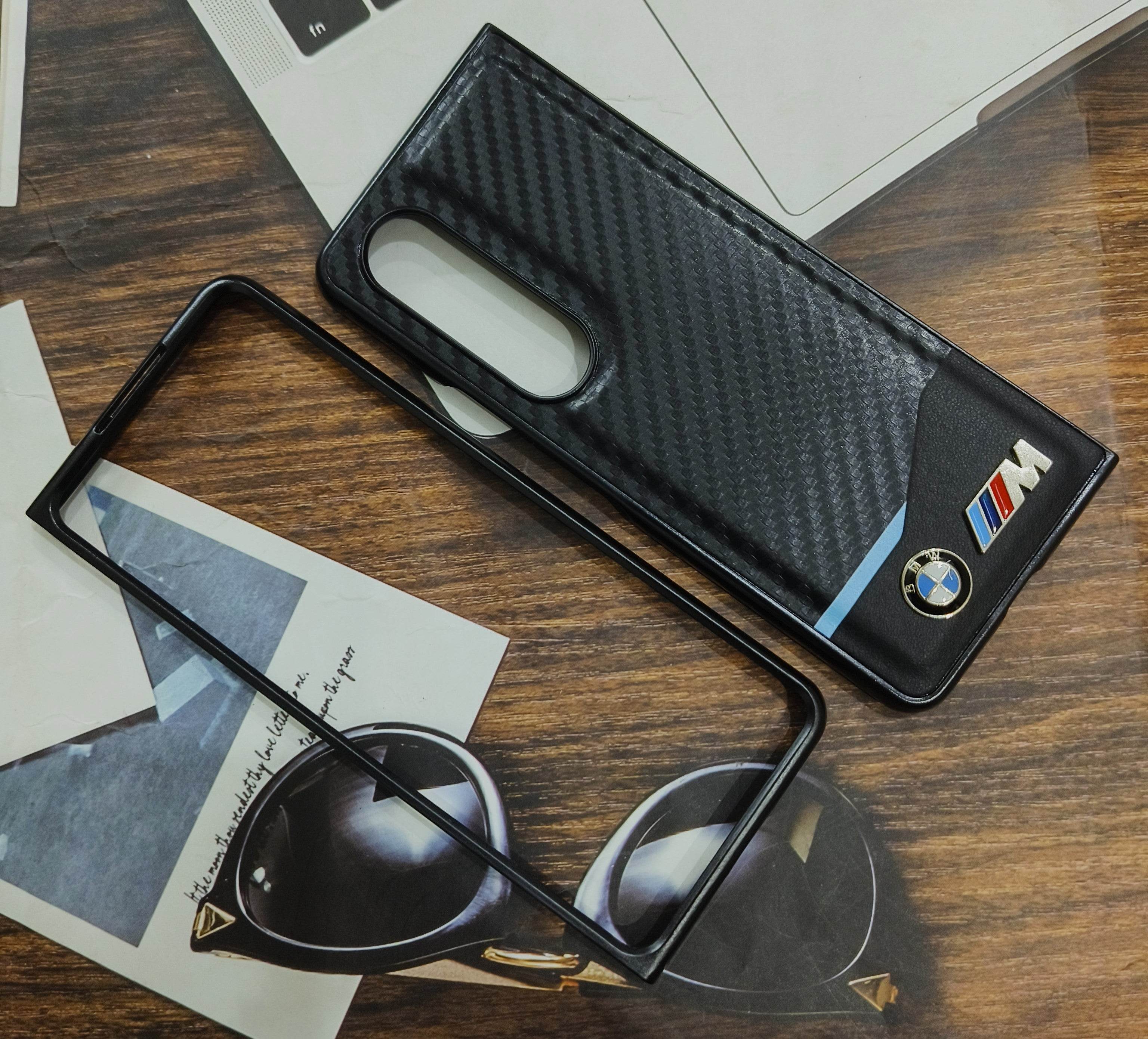 Samsung Z Fold 3 Premium Leather Finish Case Cover - BMW Special Edition - Guleel