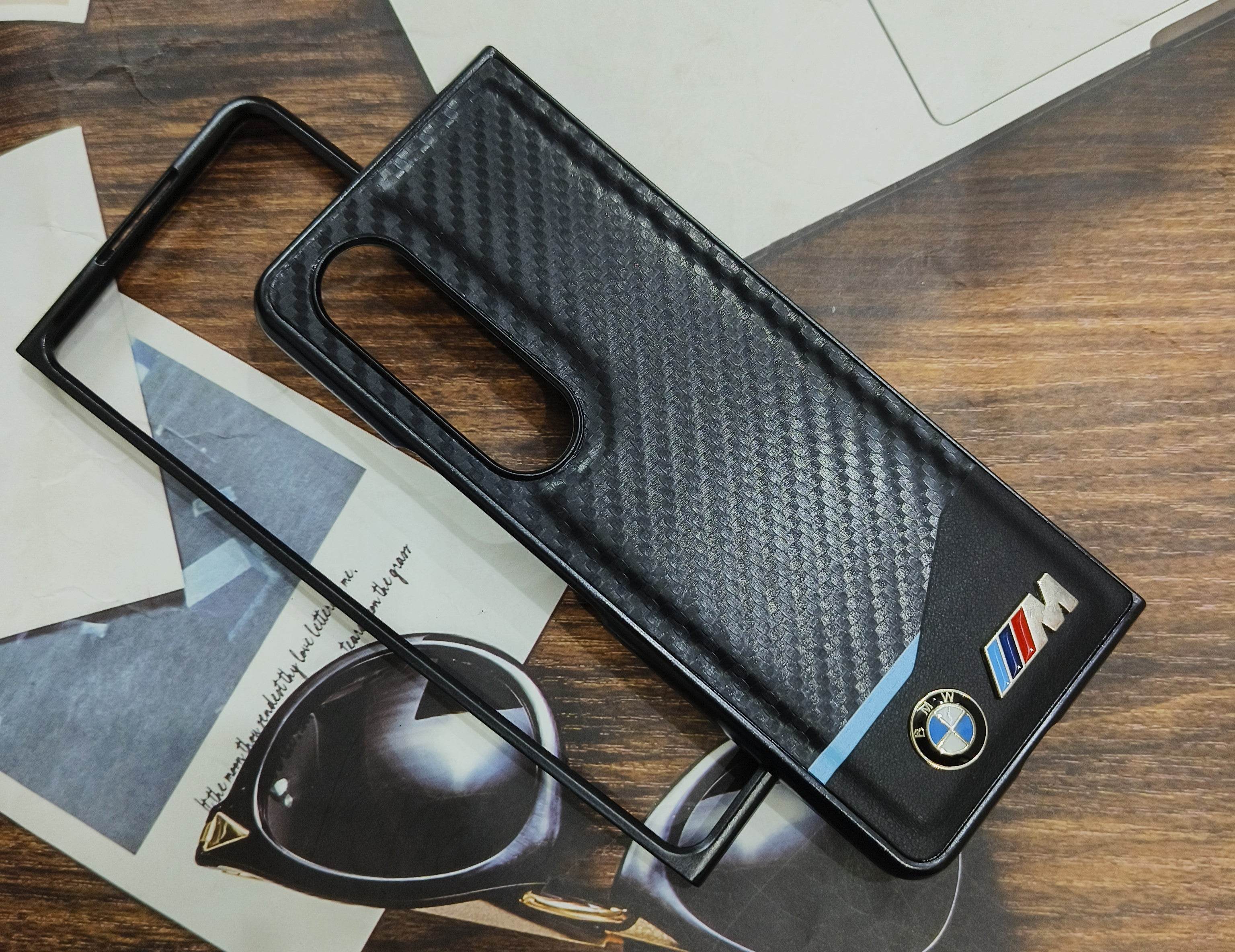 Samsung Z Fold 4 Premium Leather Finish Case Cover - BMW Special Edition - Guleel