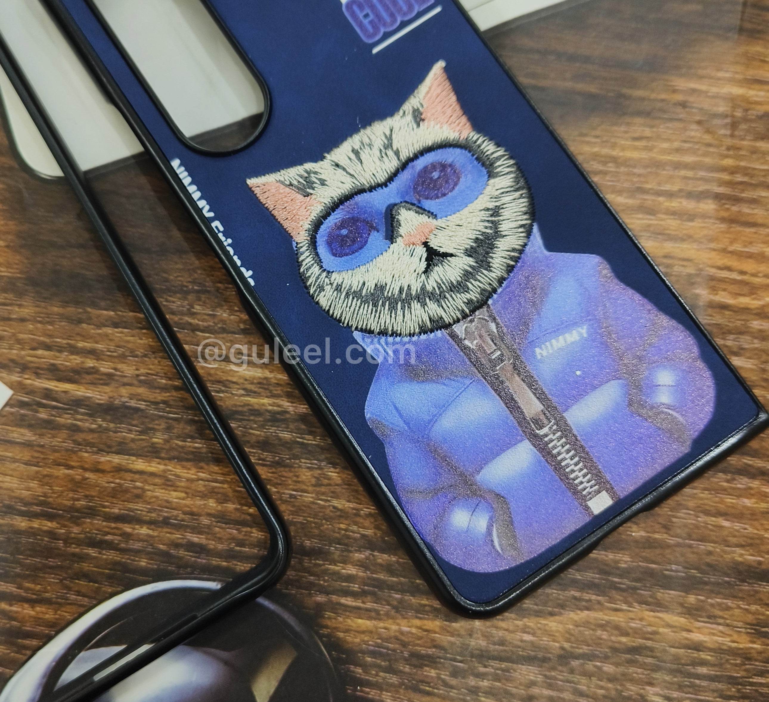 Samsung Galaxy Z Fold 3 Premium Santa Barbara Case Cover - Cool Cat - Guleel