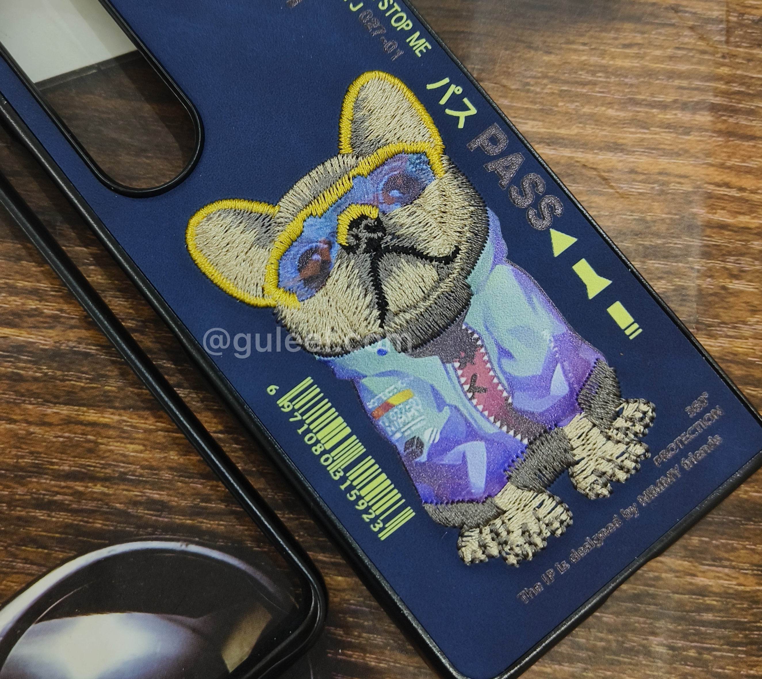 Samsung Galaxy Z Fold 3 Premium Santa Barbara Case Cover - Blue Bulldog - Guleel