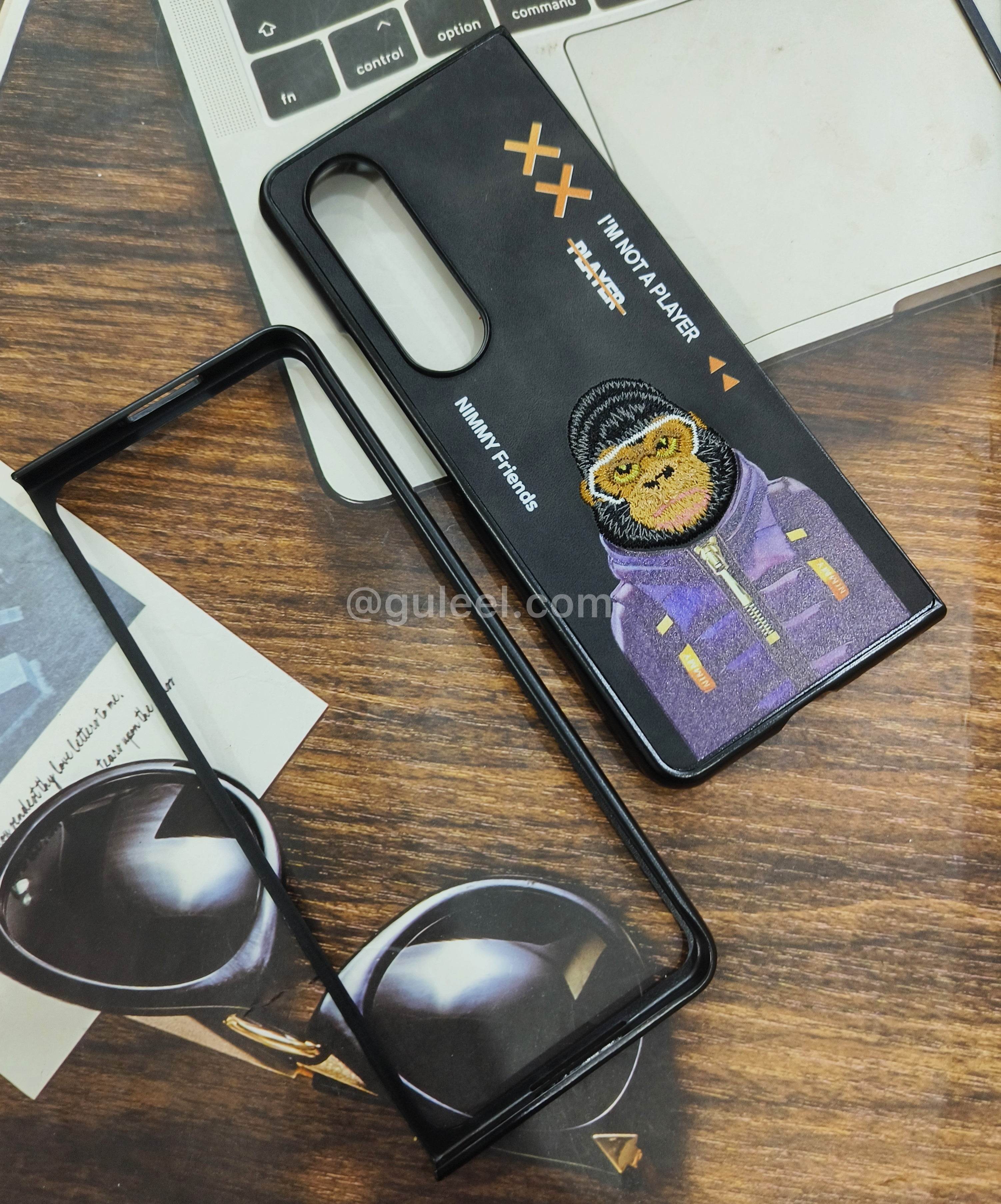 Samsung Galaxy Z Fold 3 Premium Santa Barbara Case Cover - Gorilla Black - Guleel