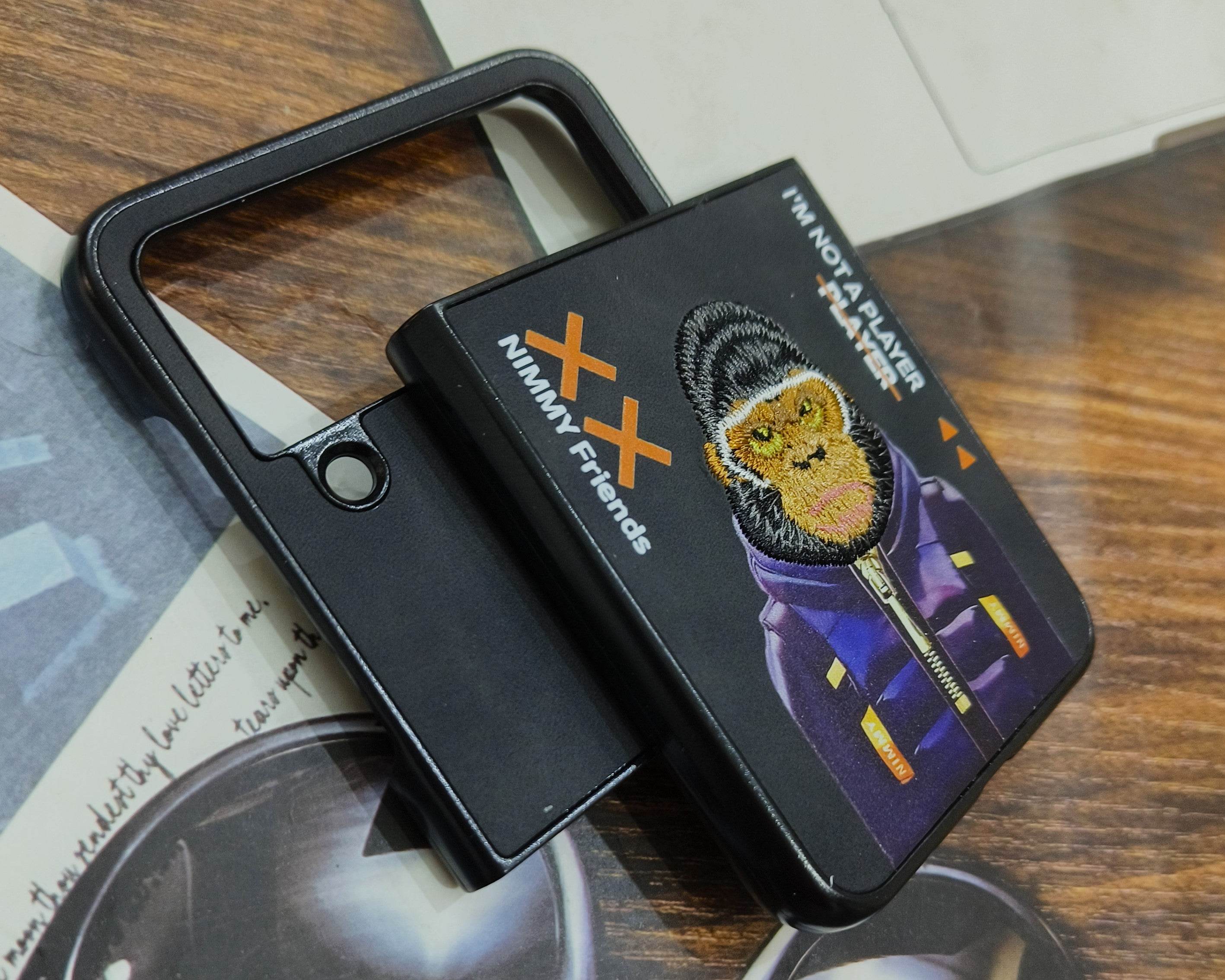 Samsung Galaxy Z Flip 3 Premium Santa Barbara Case Cover - Black Gorilla - Guleel