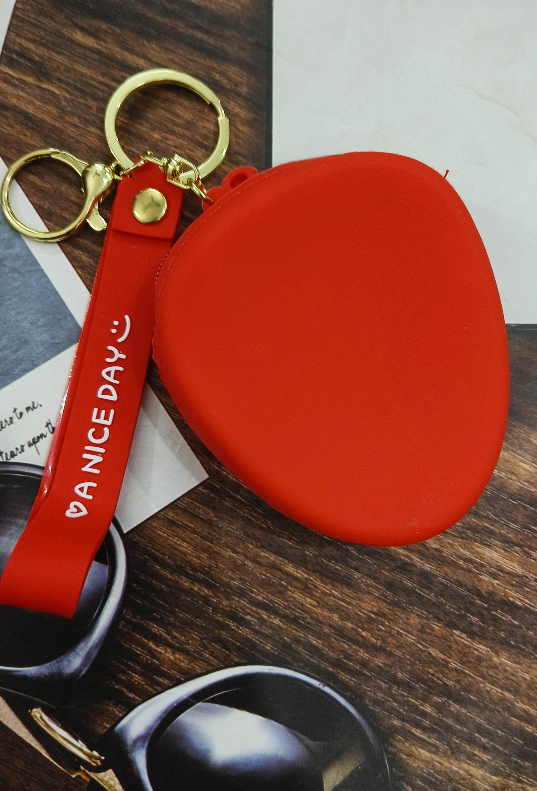 Universal Cartoon Accessories Silicone Organizer Case Cover for Portable Charger, Cables, Earphone, Cord, SD Card -Strawberry Red - Guleel