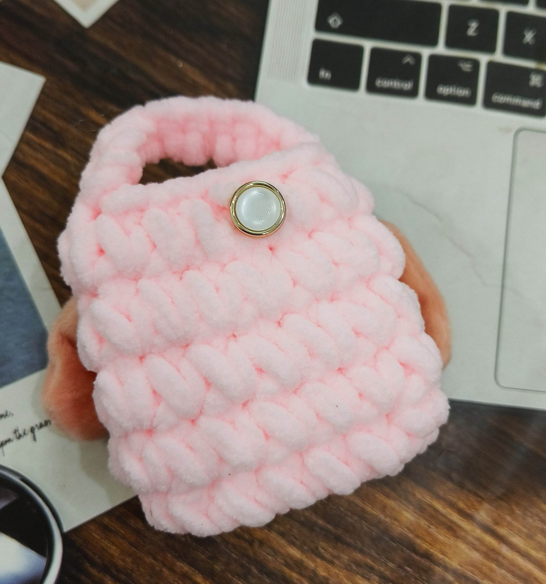 Universal Cartoon Accessories Crochet Bag Organizer Case Cover for Portable Charger, Cables, Earphone, Cord, SD Card - Multicolor - Guleel