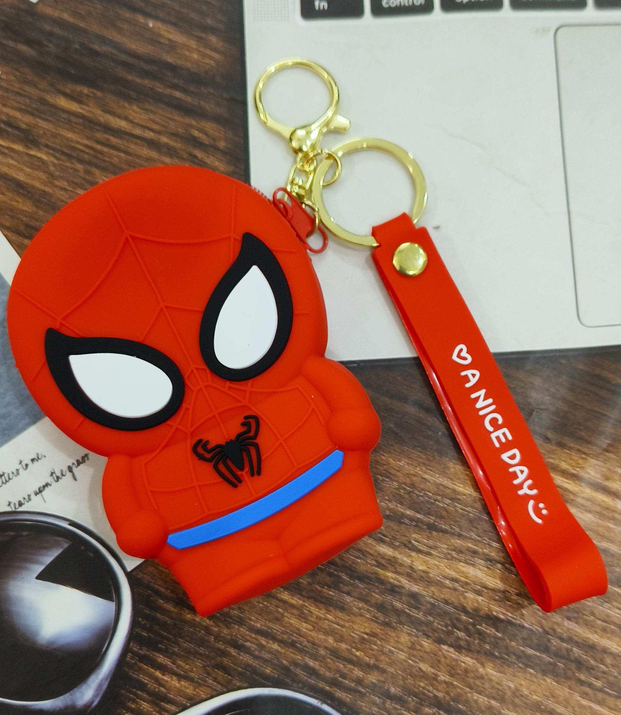 Universal Cartoon Accessories Silicone Organizer Case Cover for Portable Charger, Cables, Earphone, Cord, SD Card - Spider Man - Guleel