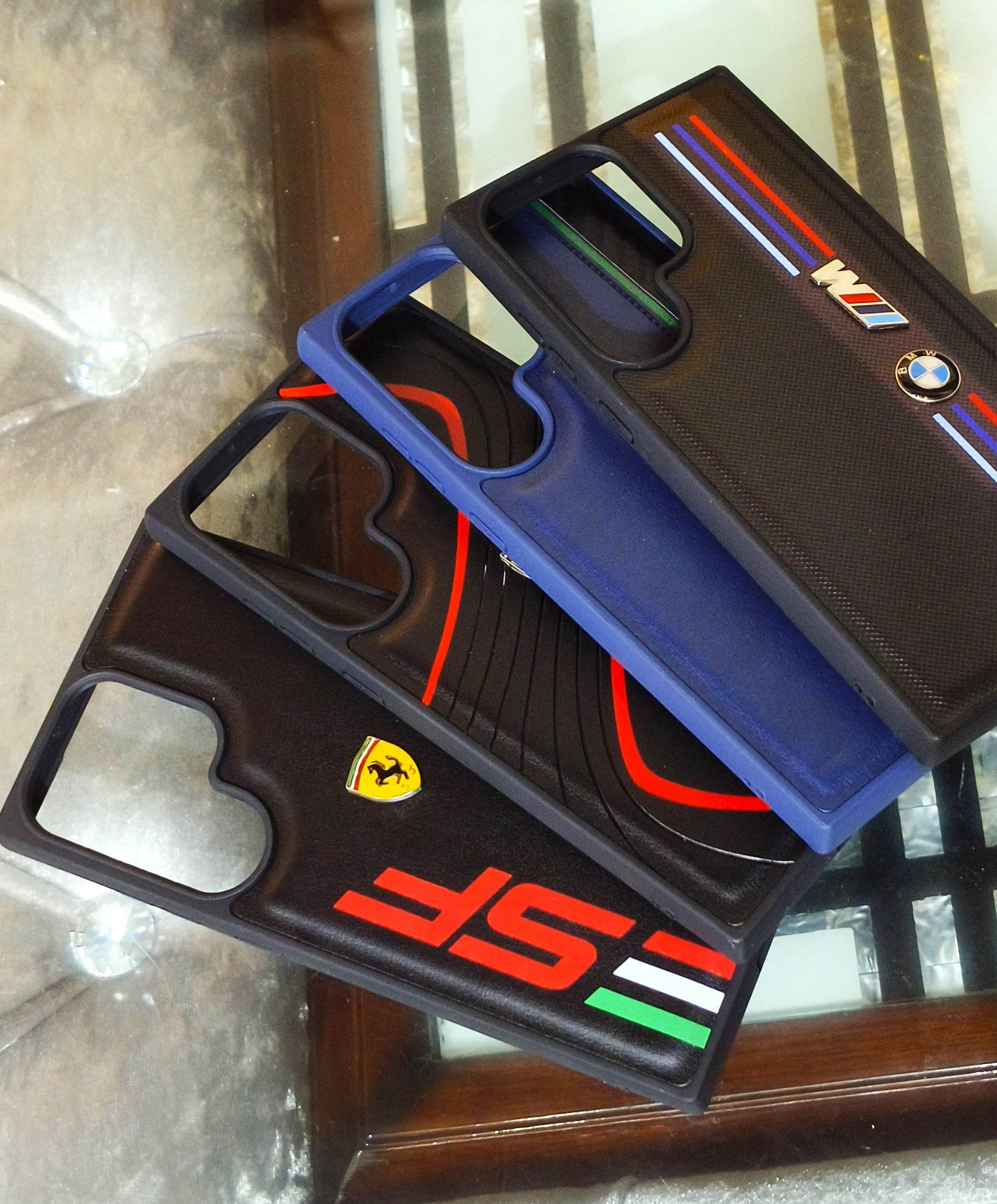 Samsung Galaxy S23 Ultra Premium Leather Finish Case - Ferrari SF Black - Guleel